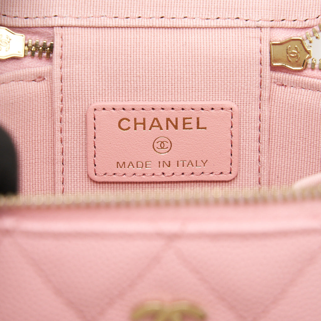 Chanel 22C Mini Vanity With Chain Caviar Pink L