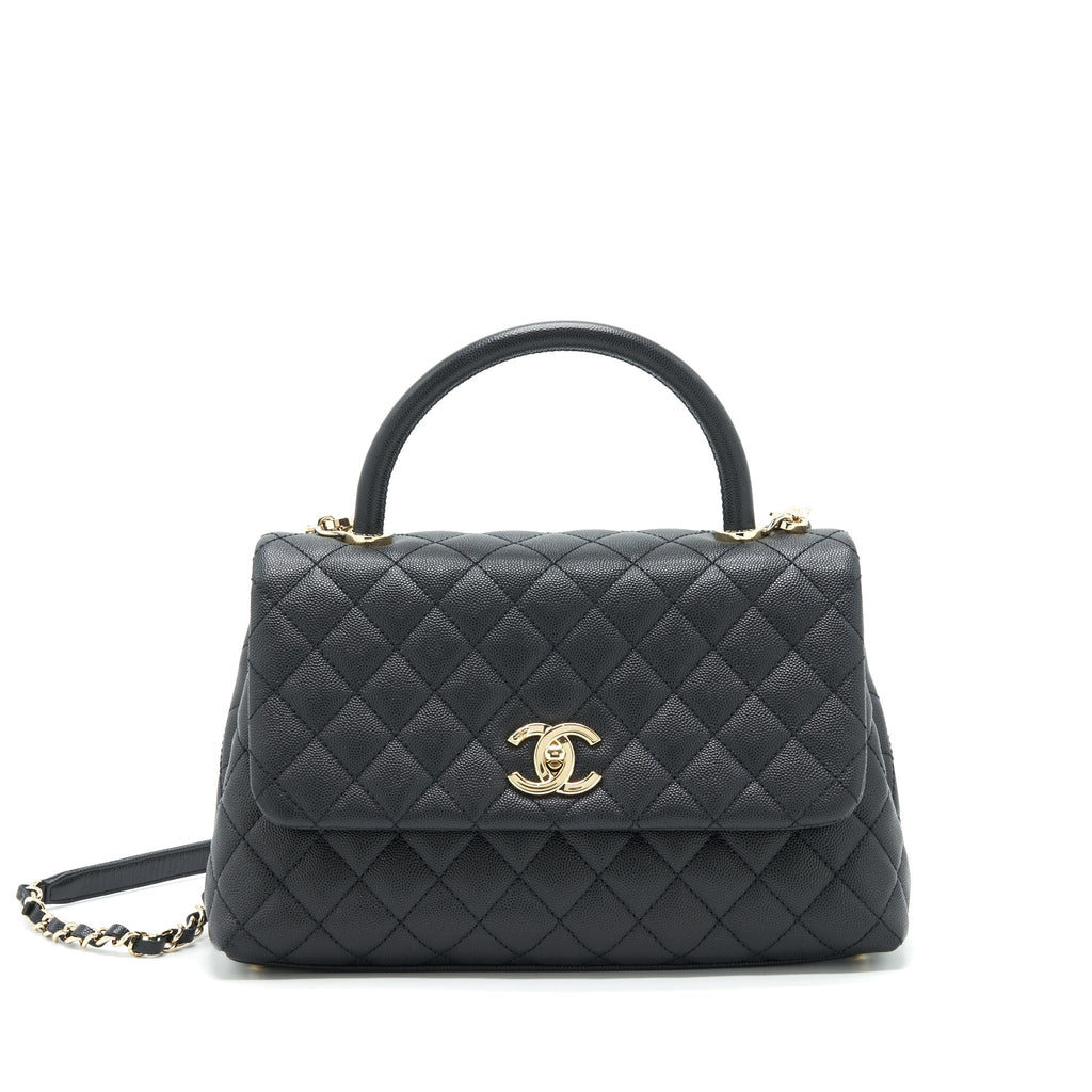 Chanel Medium Coco Handle 28cm Caviar Black L