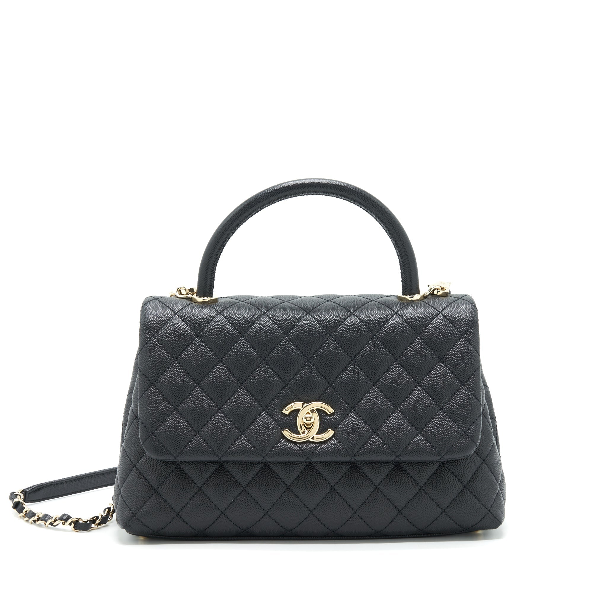 Chanel Medium Coco Handle 28cm Caviar Black L
