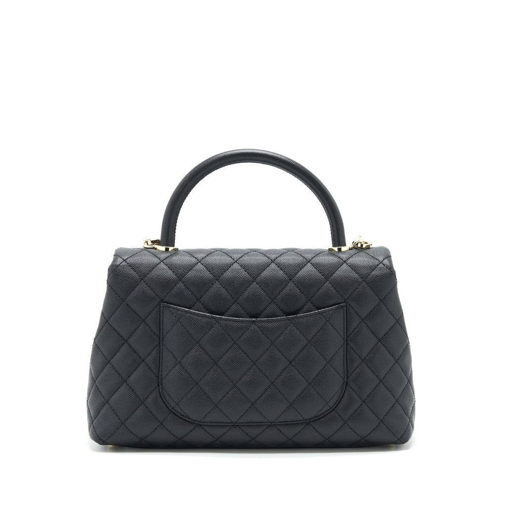Chanel Medium Coco Handle 28cm Caviar Black L
