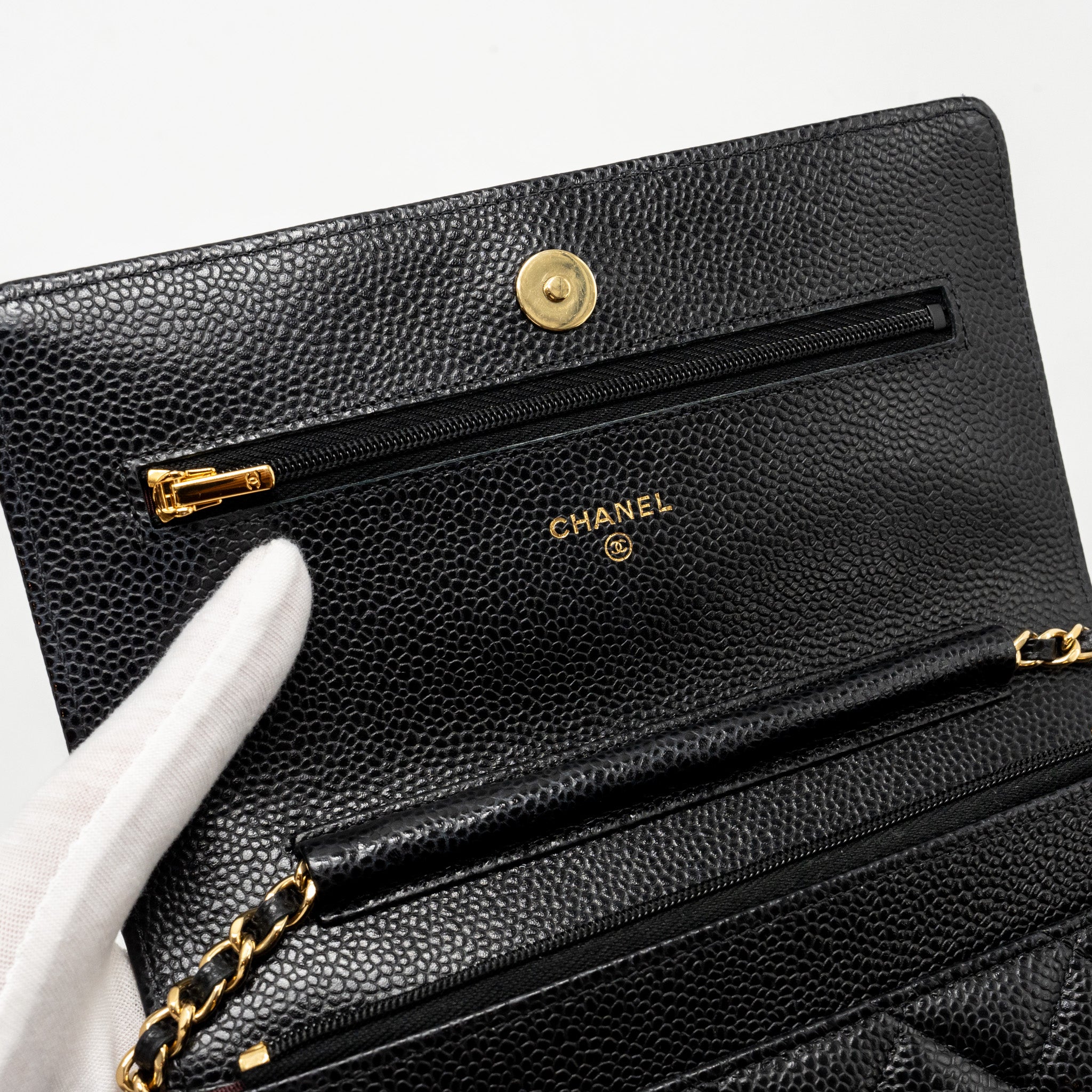 Chanel Classic Wallet On Chain Caviar Black  (Microchip)