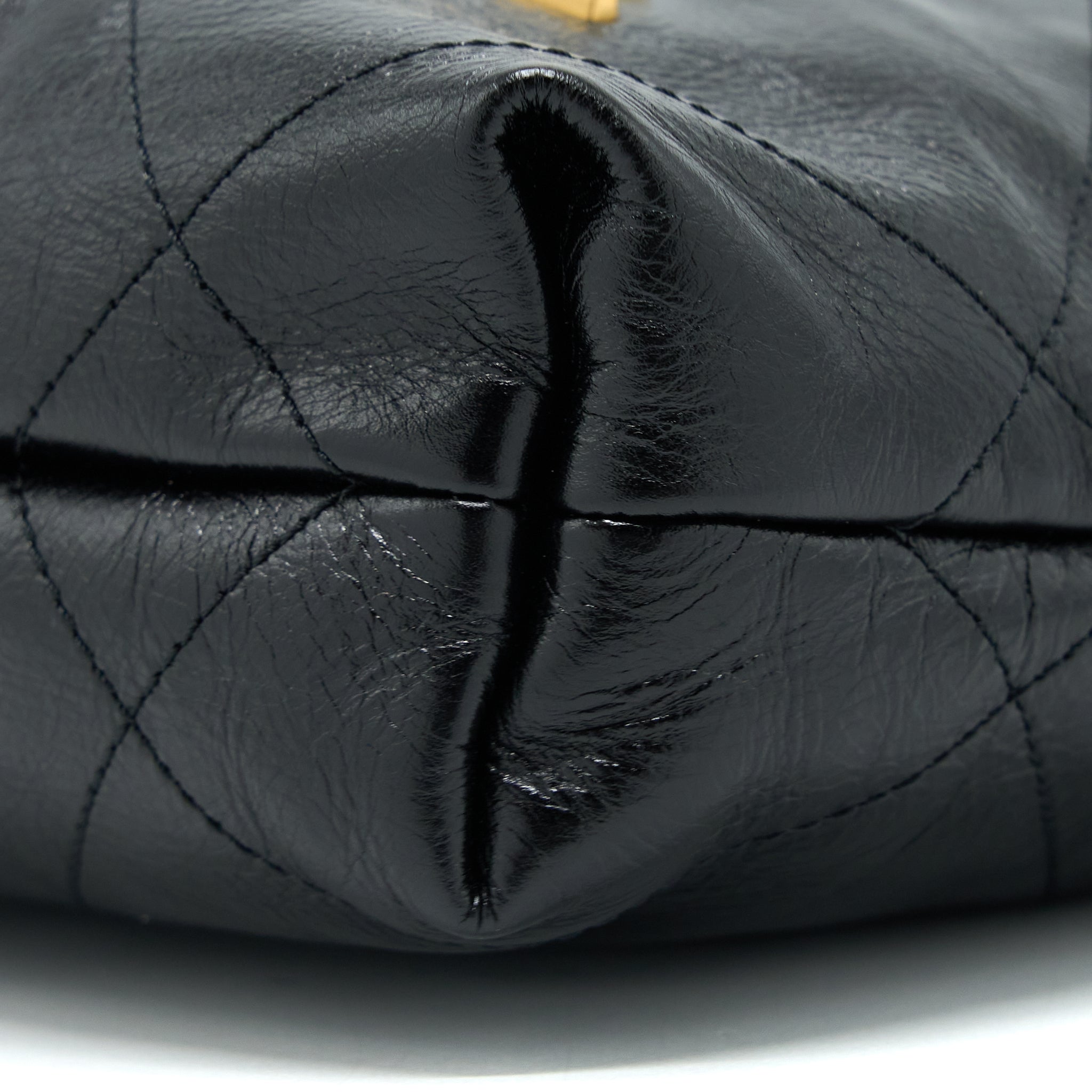 Chanel 23S Mini 22 Bag with Pearl Shiny Calfskin Black  (Microchip)