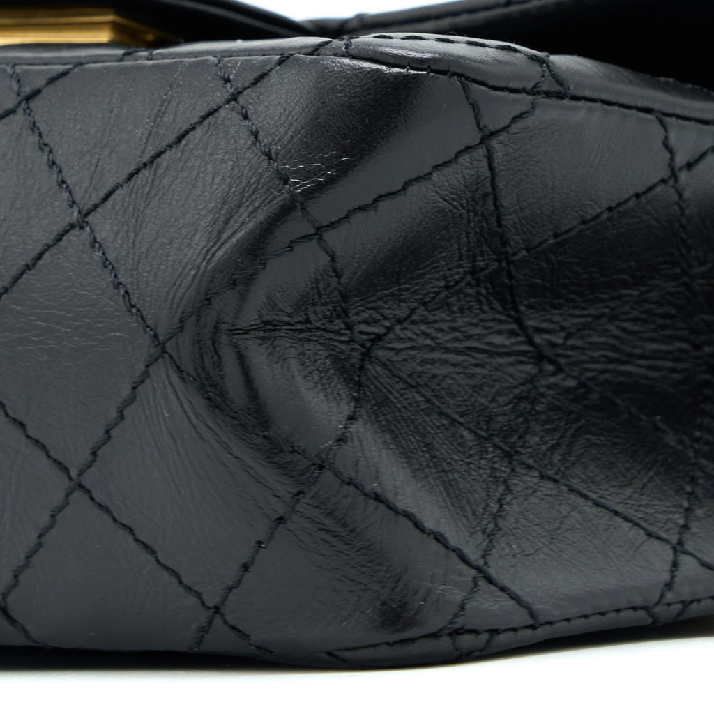 Chanel Mini 2.55 Reissue Flap Bag Aged Calfskin Black Brushed  (Microchip)