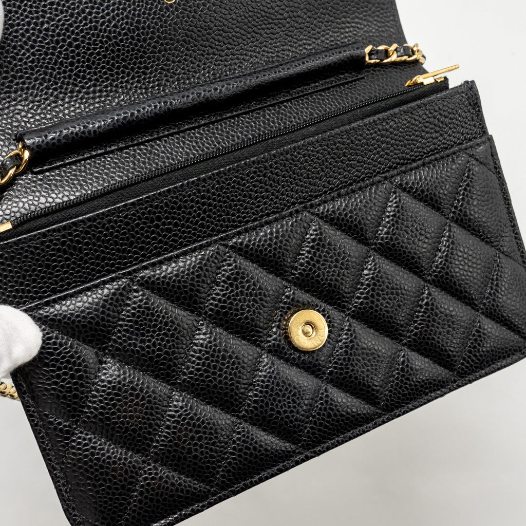 Chanel Classic Wallet On Chain Caviar Black  (Microchip)