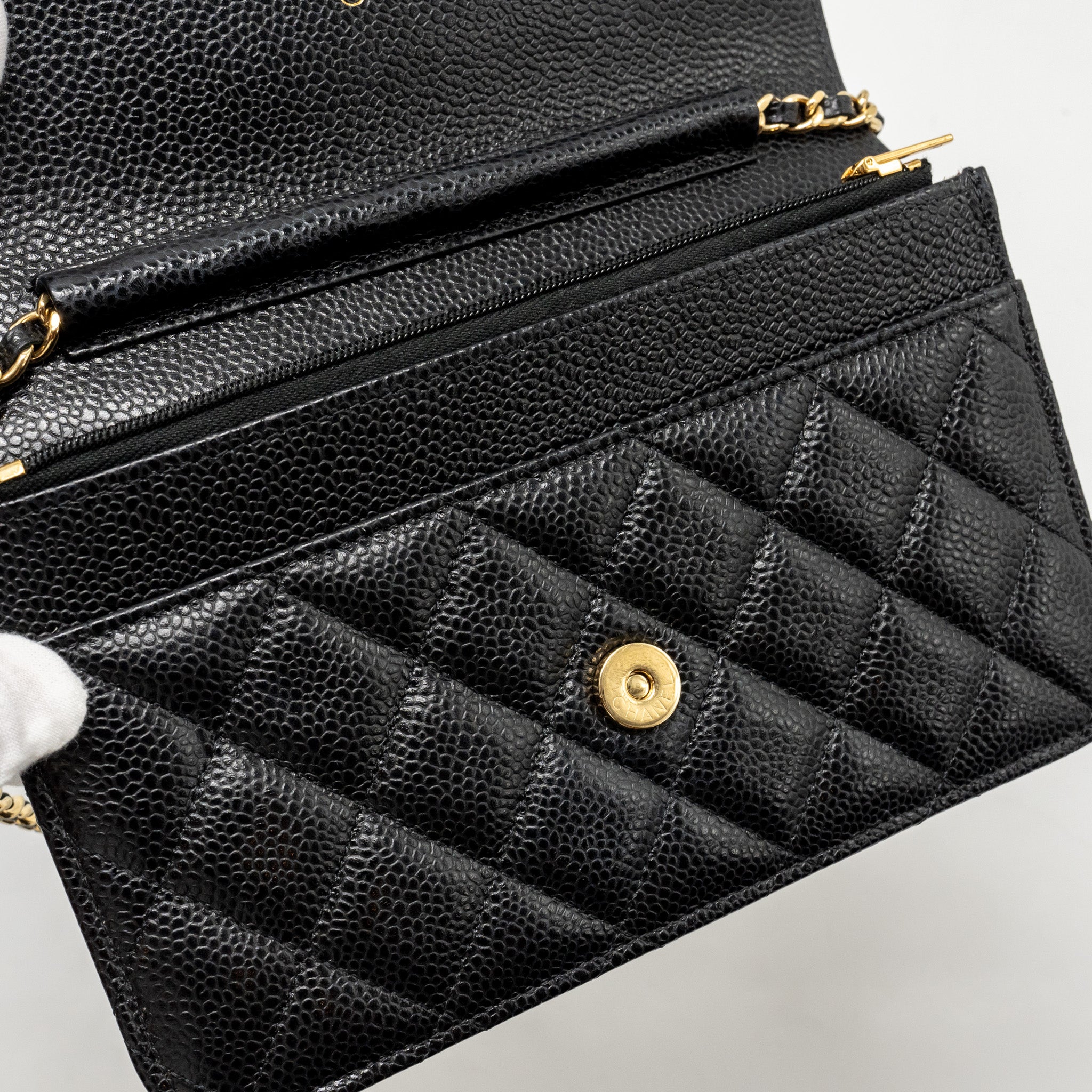 Chanel Classic Wallet On Chain Caviar Black  (Microchip)