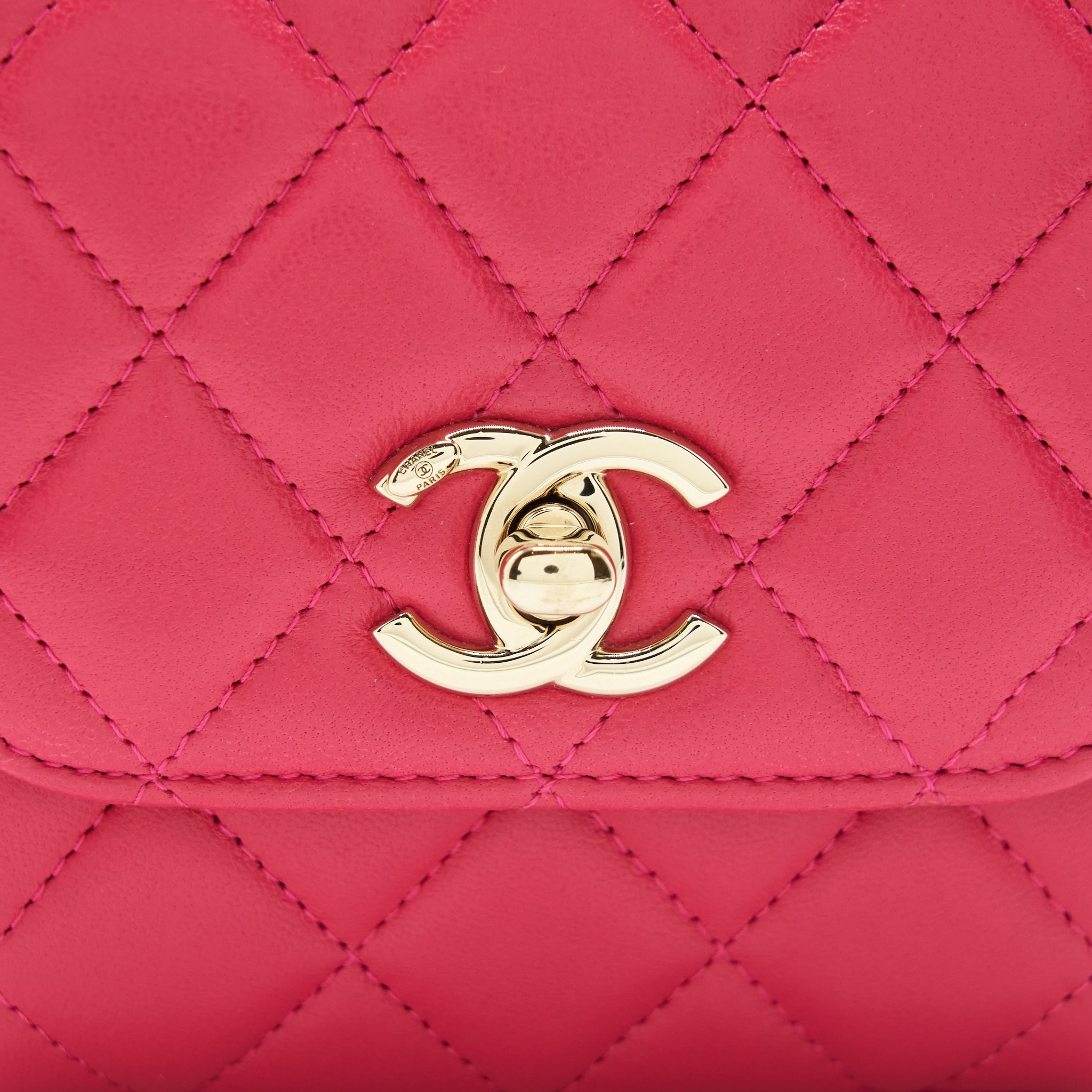 Chanel Mini Trendy CC Wallet On Chain Lambskin Pink L