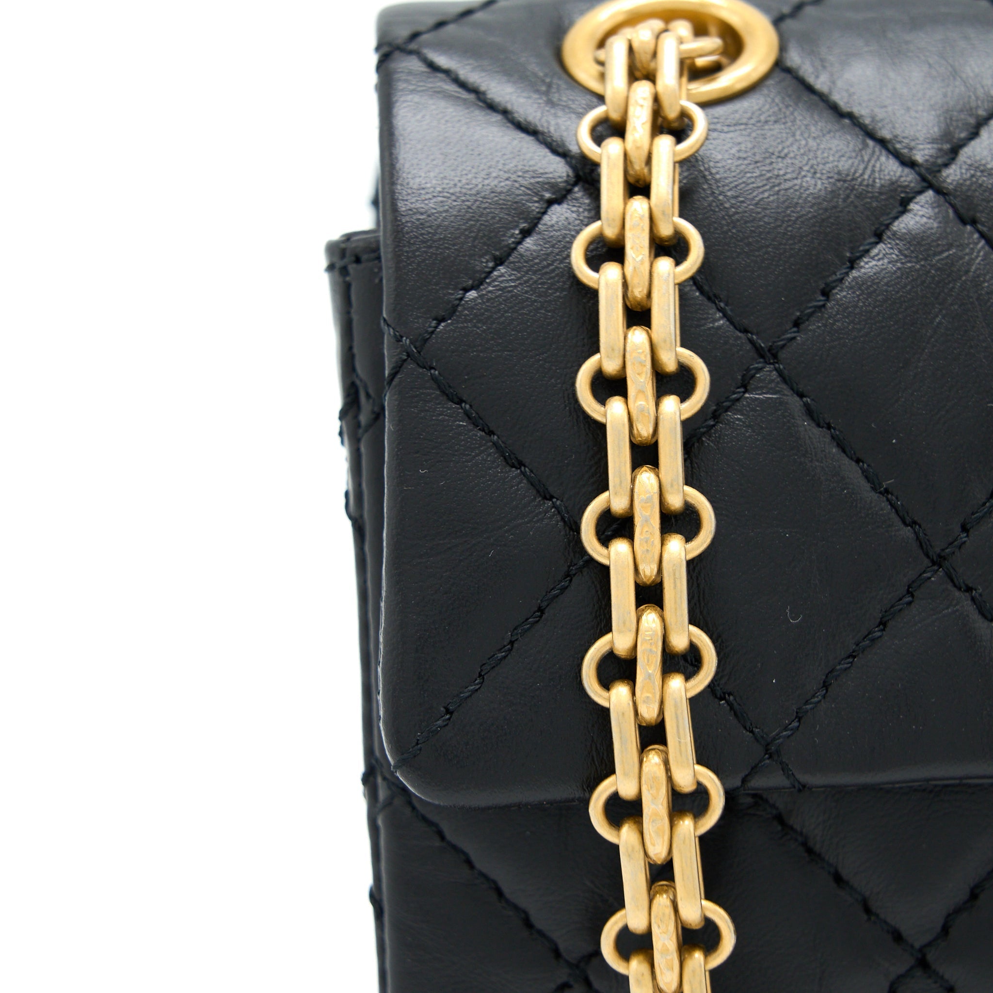 Chanel Mini 2.55 Reissue Flap Bag Aged Calfskin Black Brushed  (Microchip)