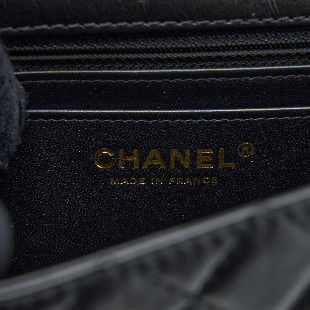 Chanel Mini 2.55 Reissue Flap Bag Aged Calfskin Black Brushed  (Microchip)
