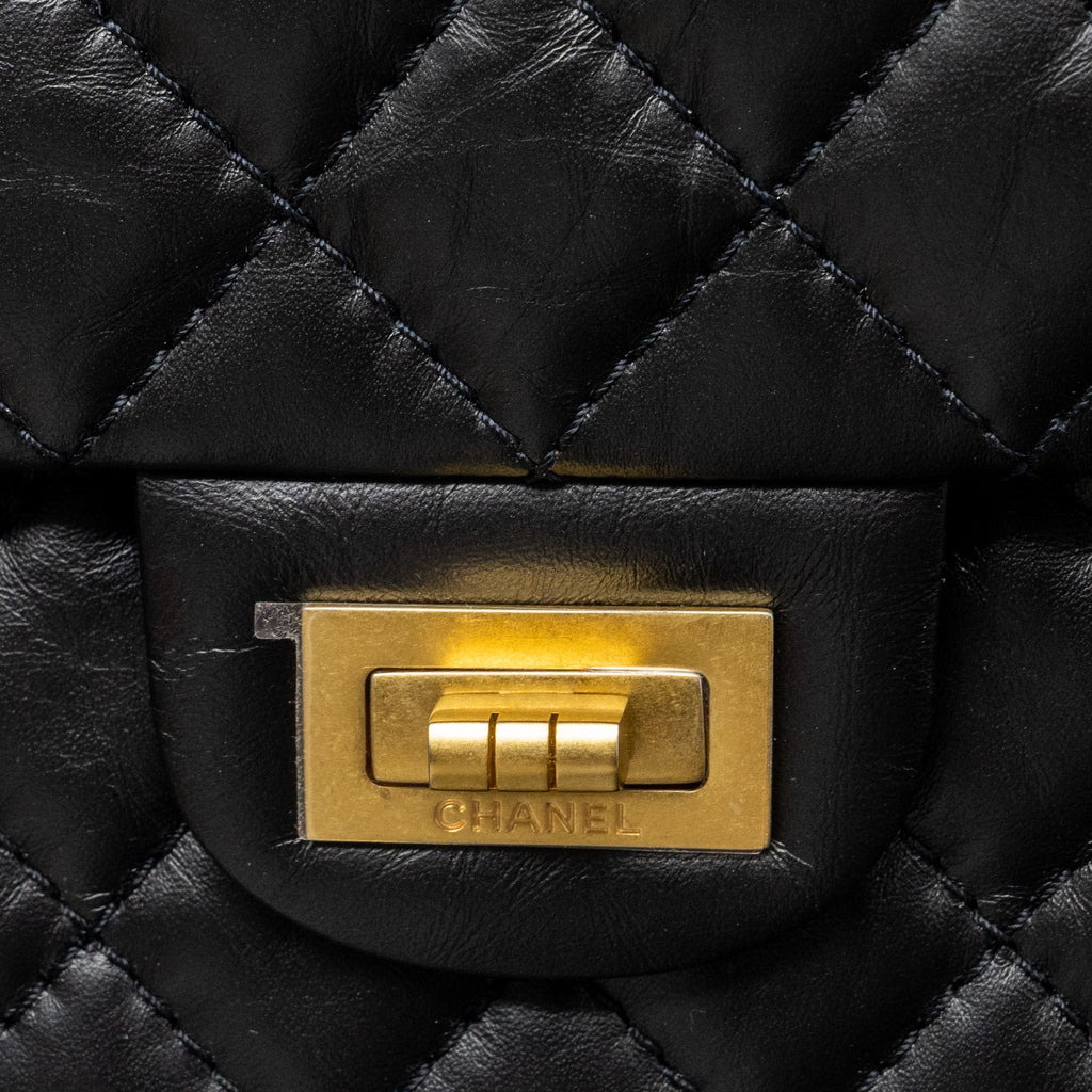 Chanel Mini 2.55 Reissue Flap Bag Aged Calfskin Black  (Microchip)