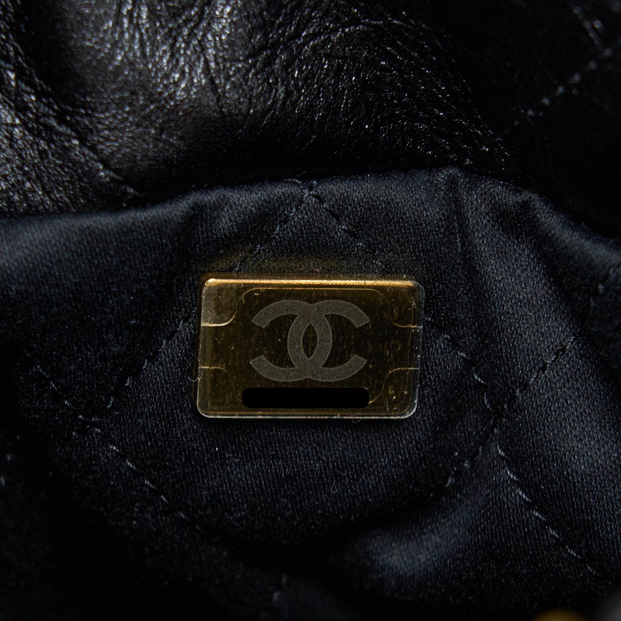 Chanel 23S Mini 22 Bag with Pearl Shiny Calfskin Black  (Microchip)
