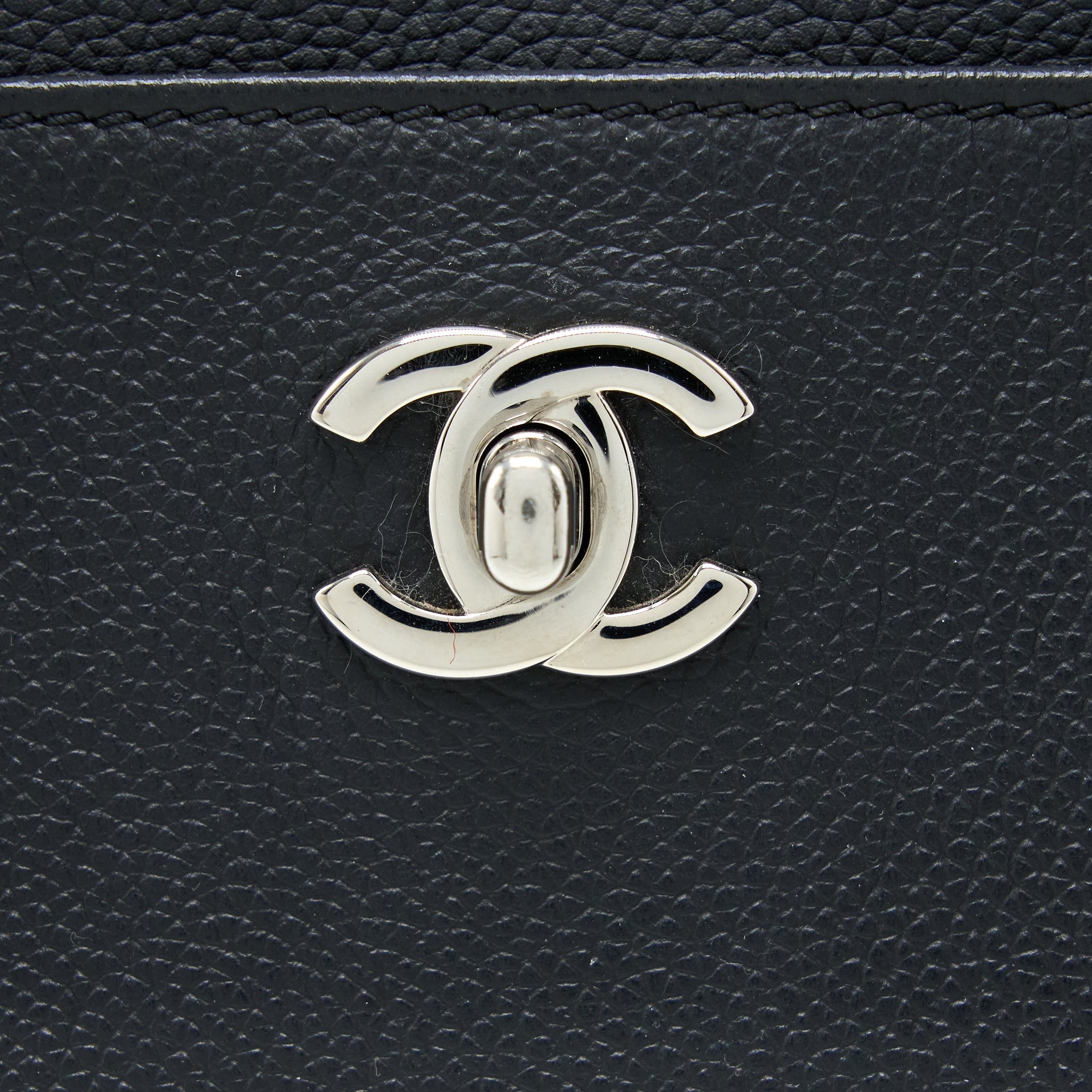 Chanel Cerf Tote Bag Grained Calfskin Black