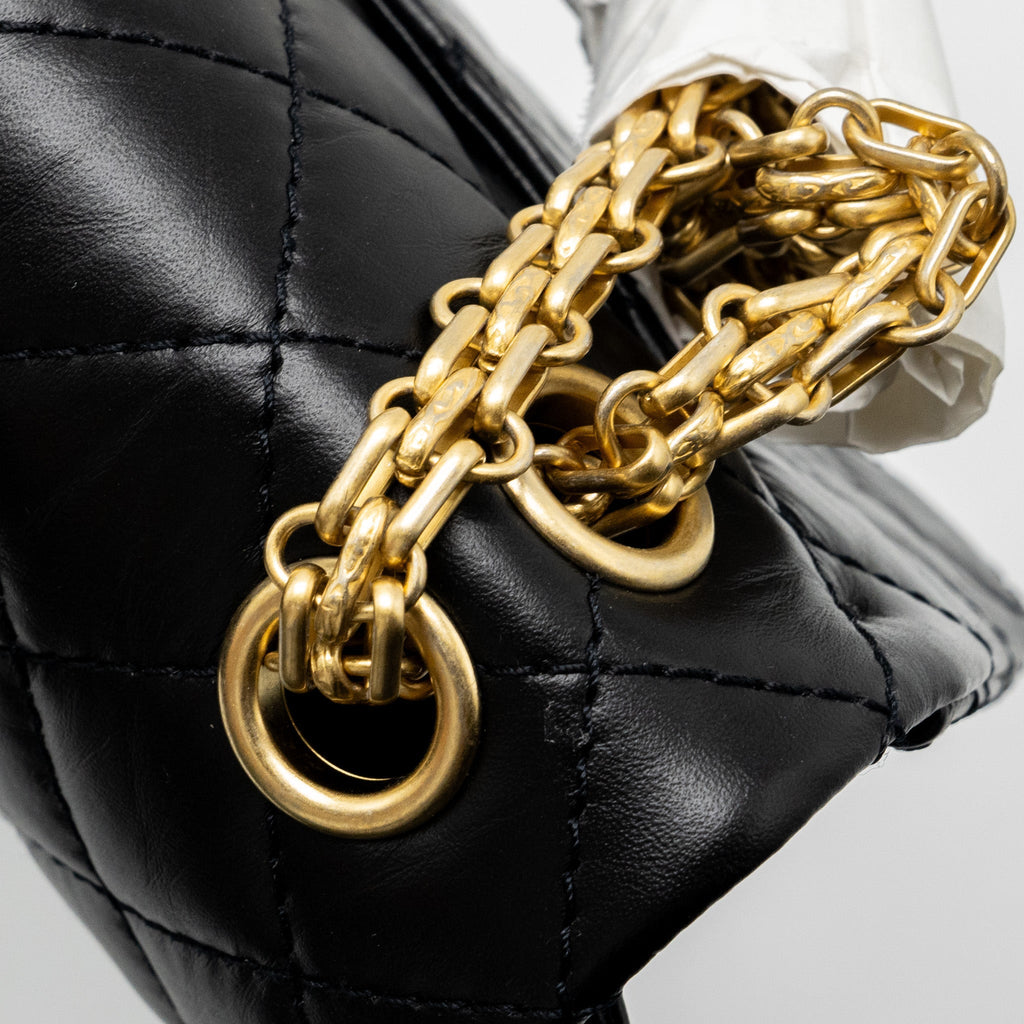 Chanel Mini 2.55 Reissue Flap Bag Aged Calfskin Black  (Microchip)