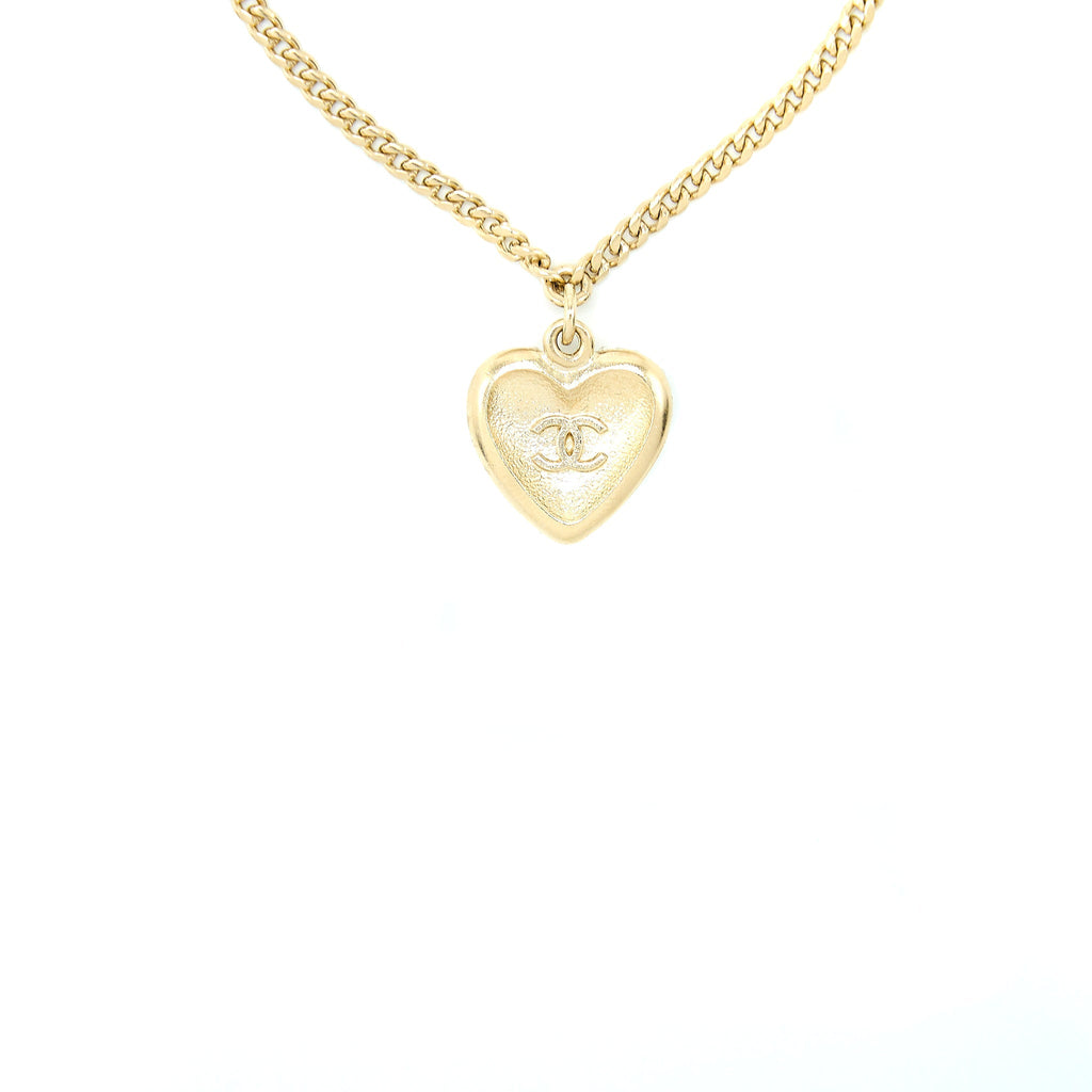 Chanel Heart Pearl Bracelet With CC logo Crystal Light Gold Tone