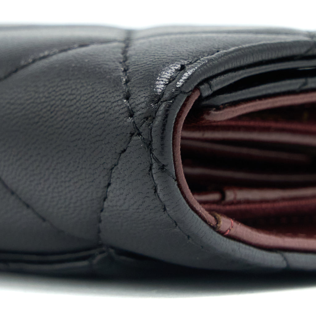 Chanel Long Flap Wallet Lambskin Black