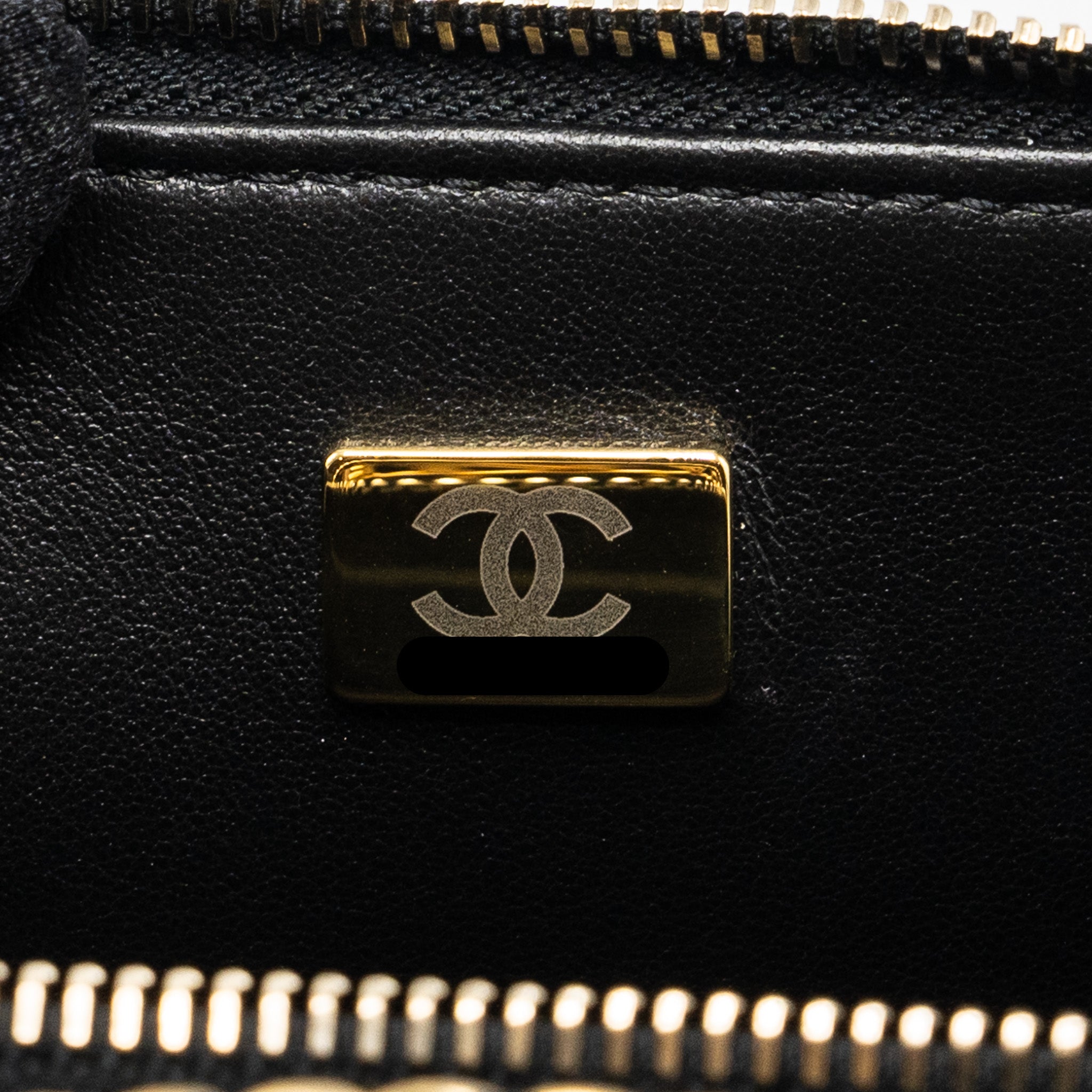 Chanel 22S Letter Top Handle Small Vanity Case Caviar Black Brushed  (Microchip)