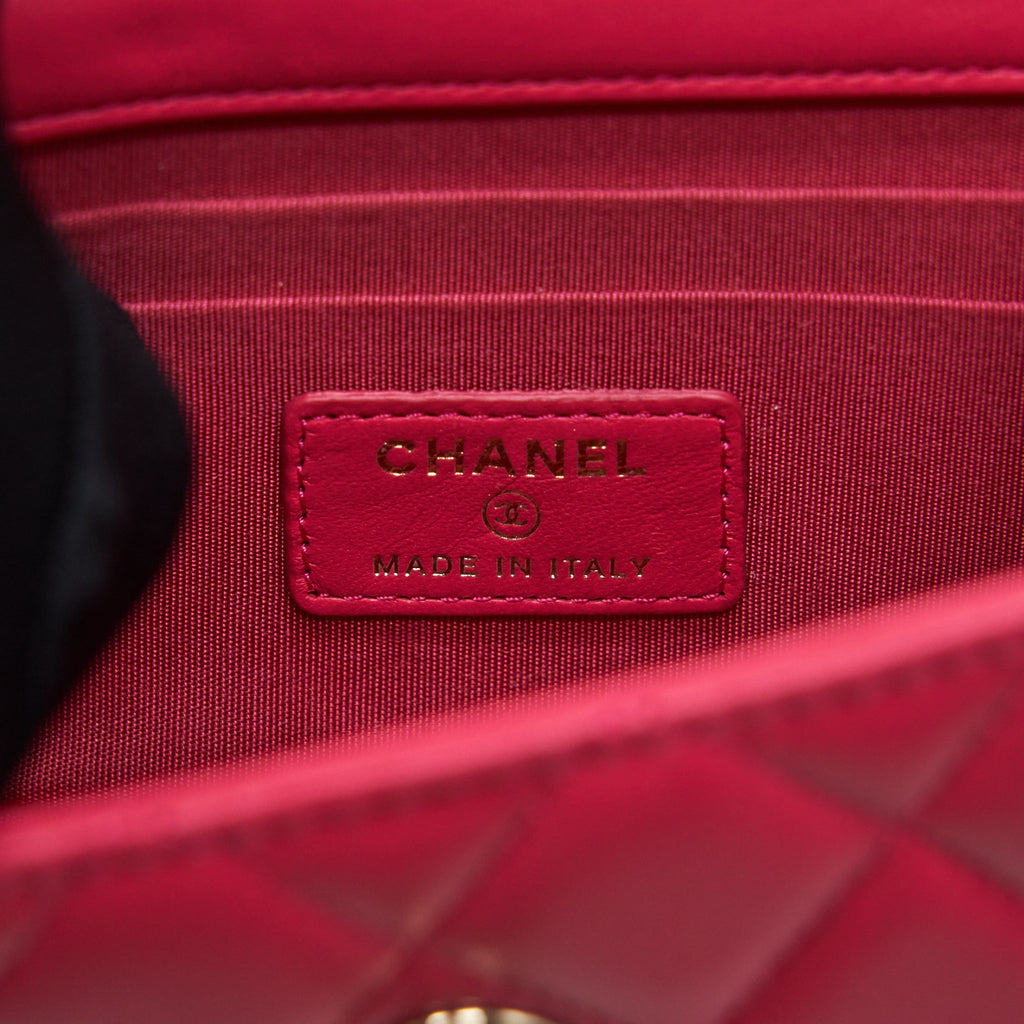 Chanel Mini Trendy CC Wallet On Chain Lambskin Pink L