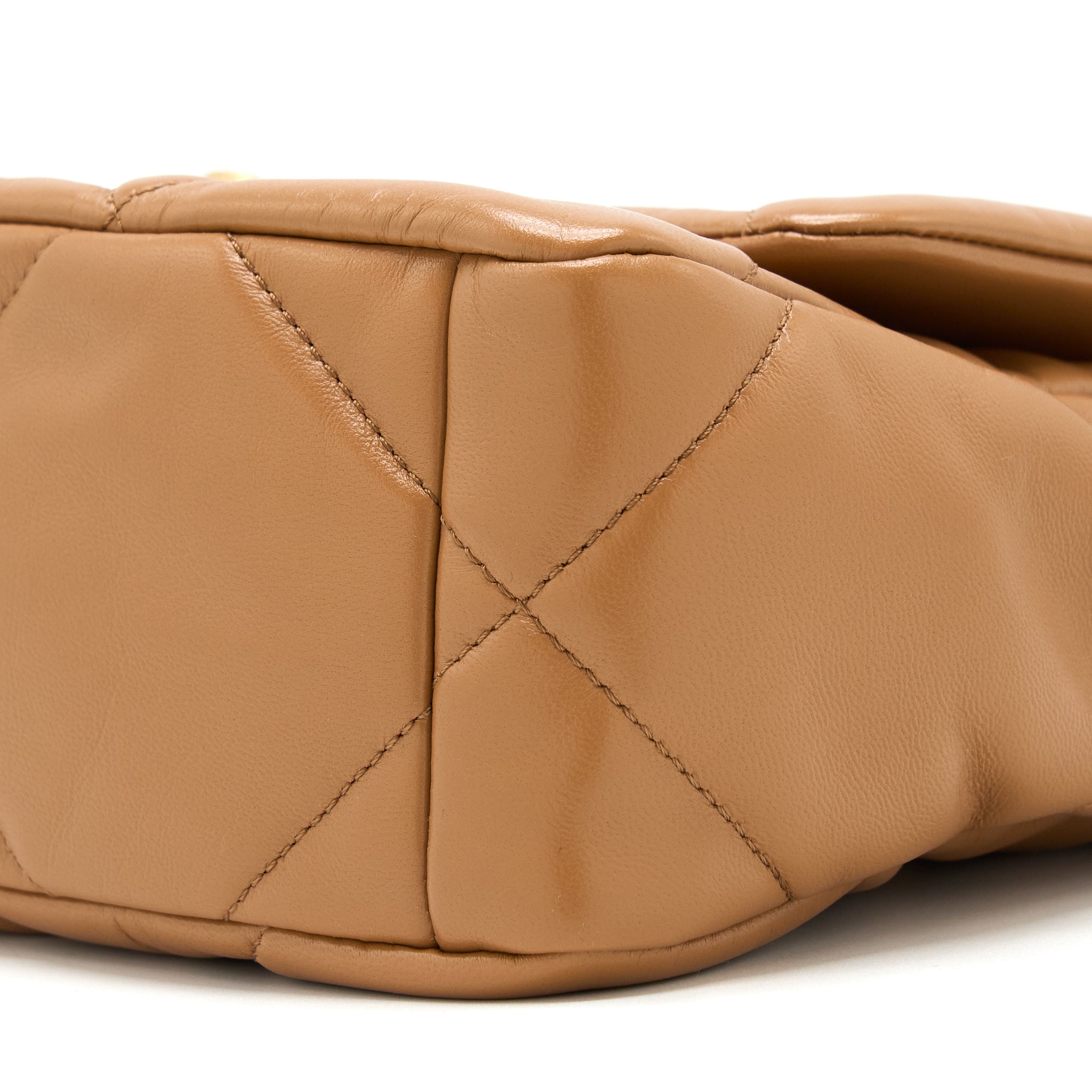 Chanel 22A Small 19 Bag Lambskin Caramel  (Microchip)