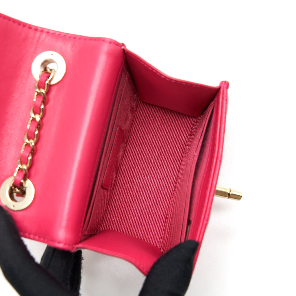 Chanel Mini Trendy CC Wallet On Chain Lambskin Pink L