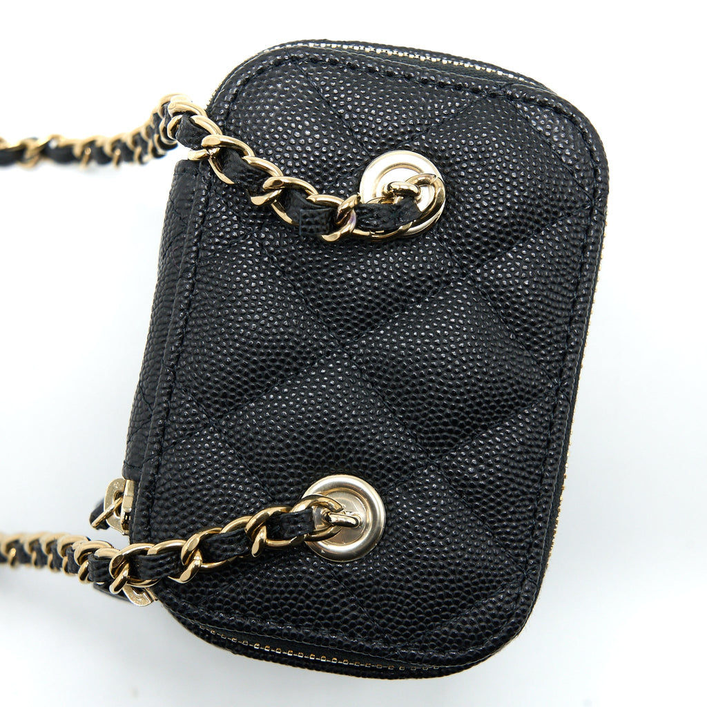 Chanel Mini Square Vanity Case Caviar Black L (Microchip)