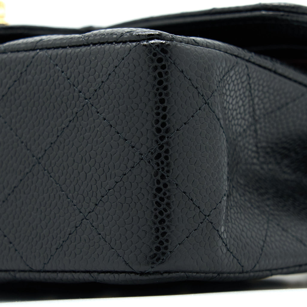 Chanel Small Classic Double Flap Bag Caviar Black  (Microchip)