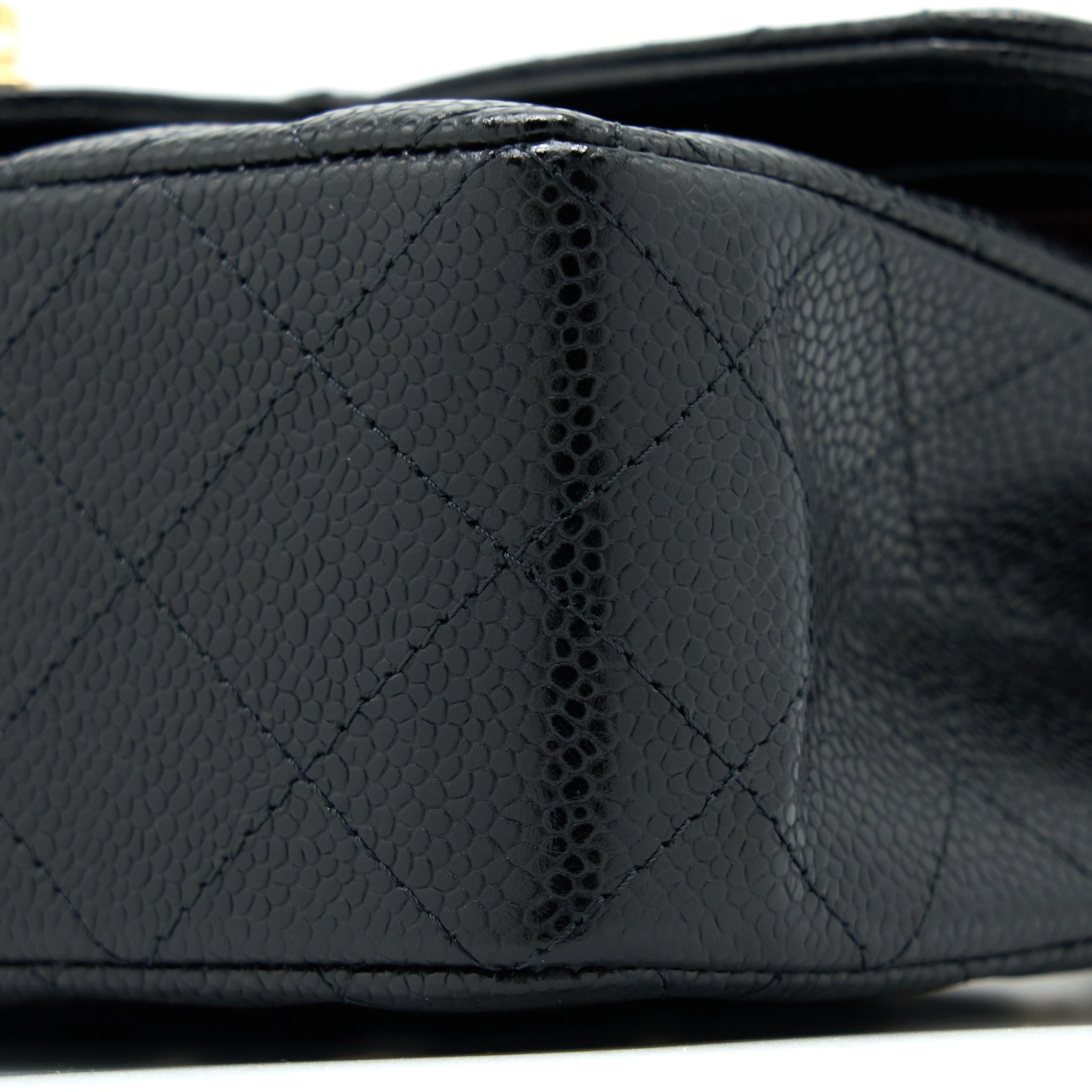 Chanel Small Classic Double Flap Bag Caviar Black  (Microchip)