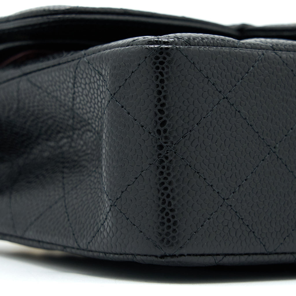 Chanel Small Classic Double Flap Bag Caviar Black  (Microchip)