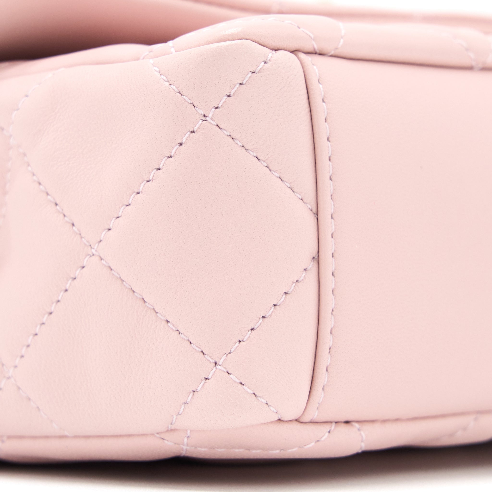 Chanel 22B Small Flap Bag With Gem Chain Lambskin Pink  (Microchip)