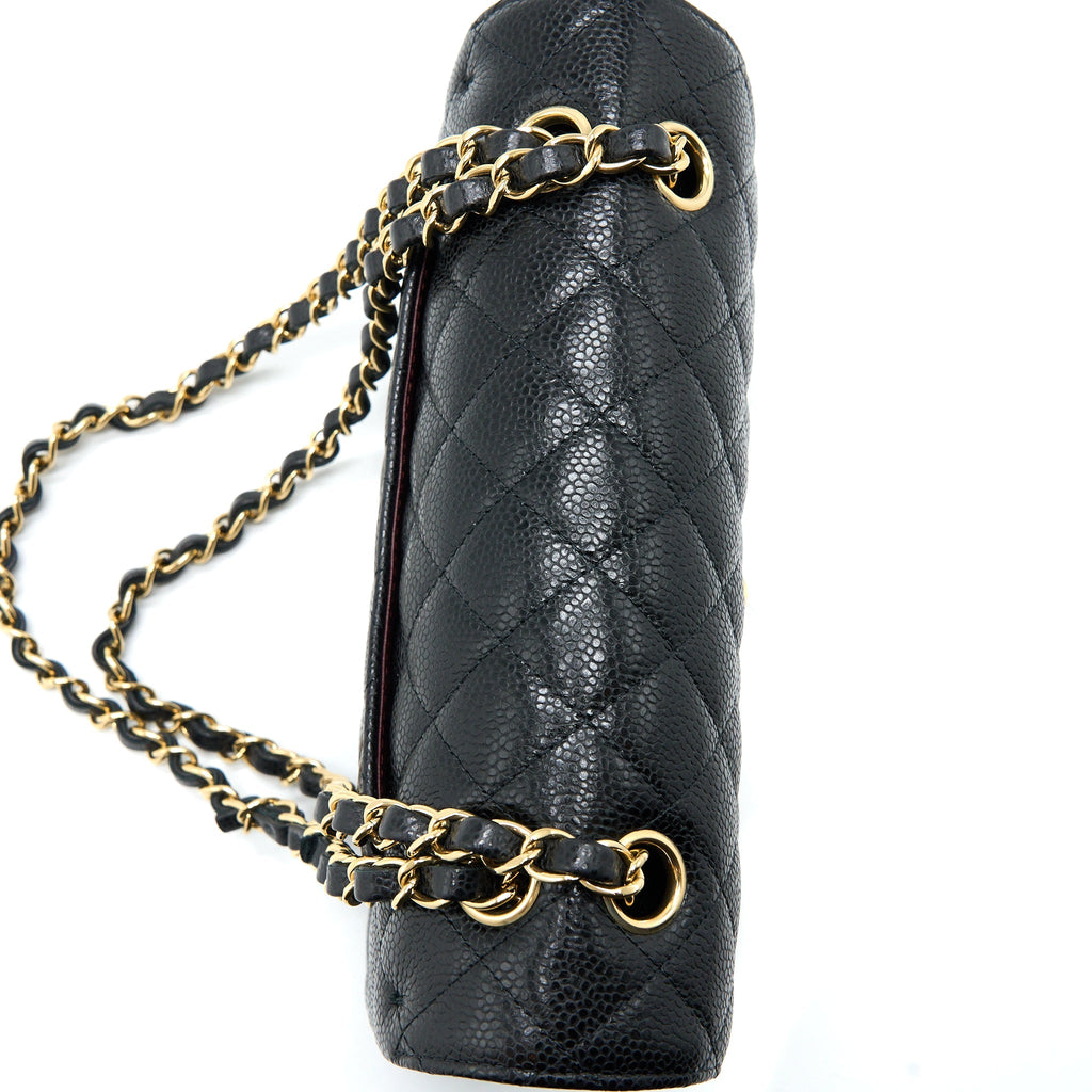 Chanel Small Classic Double Flap Bag Caviar Black  (Microchip)