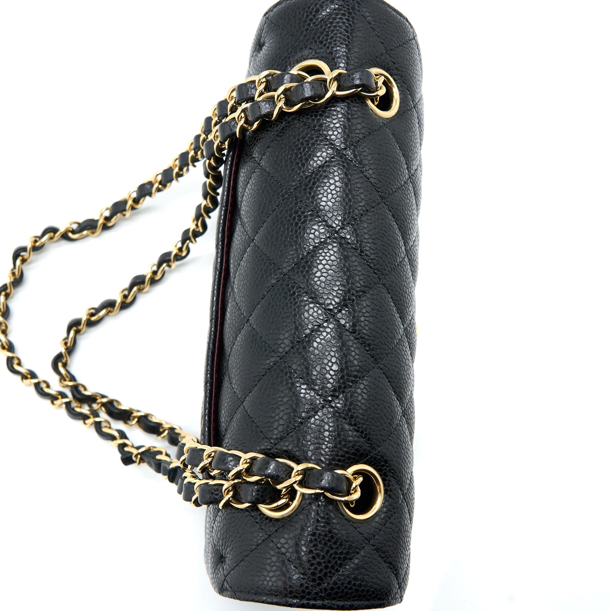 Chanel Small Classic Double Flap Bag Caviar Black  (Microchip)