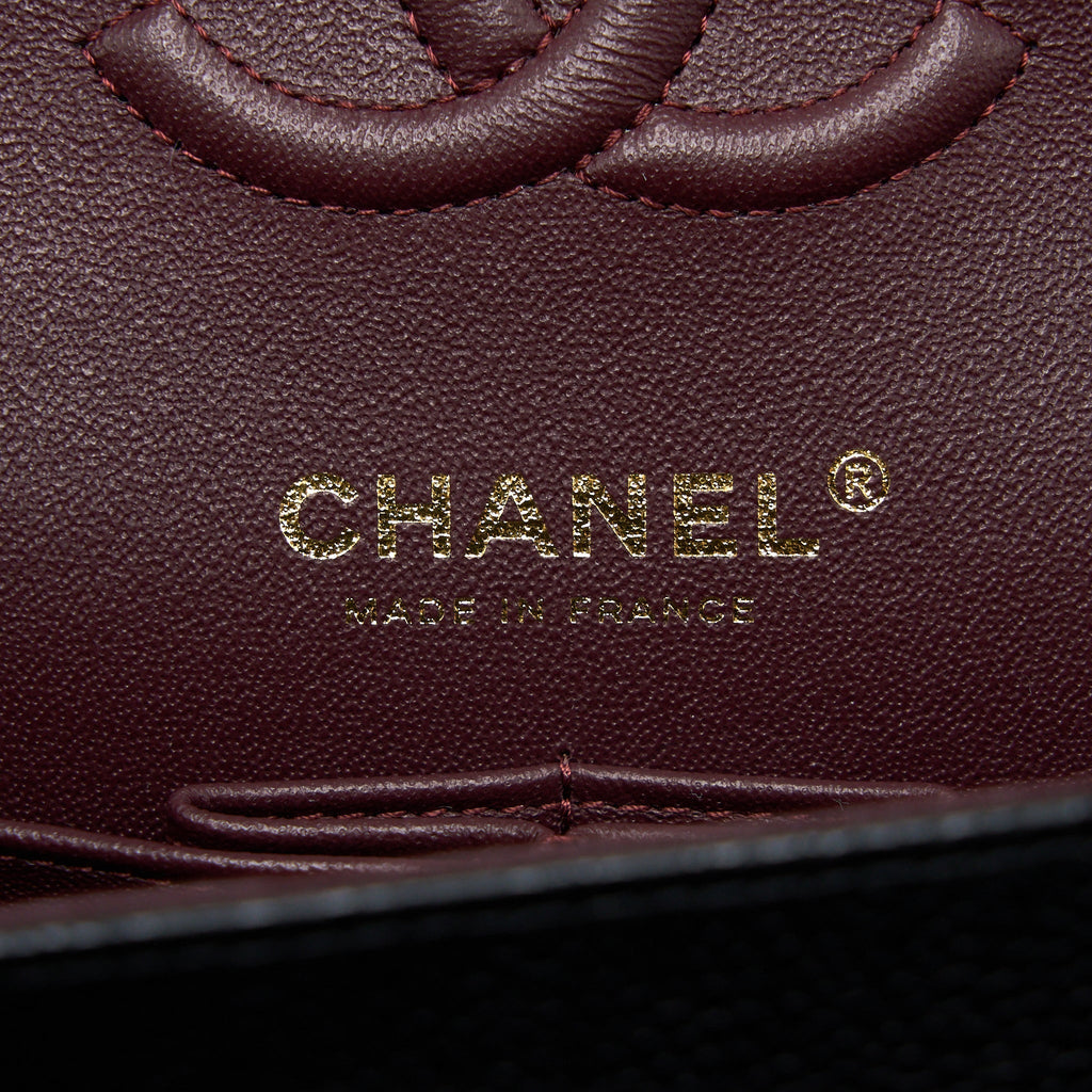 Chanel Small Classic Double Flap Bag Caviar Black  (Microchip)