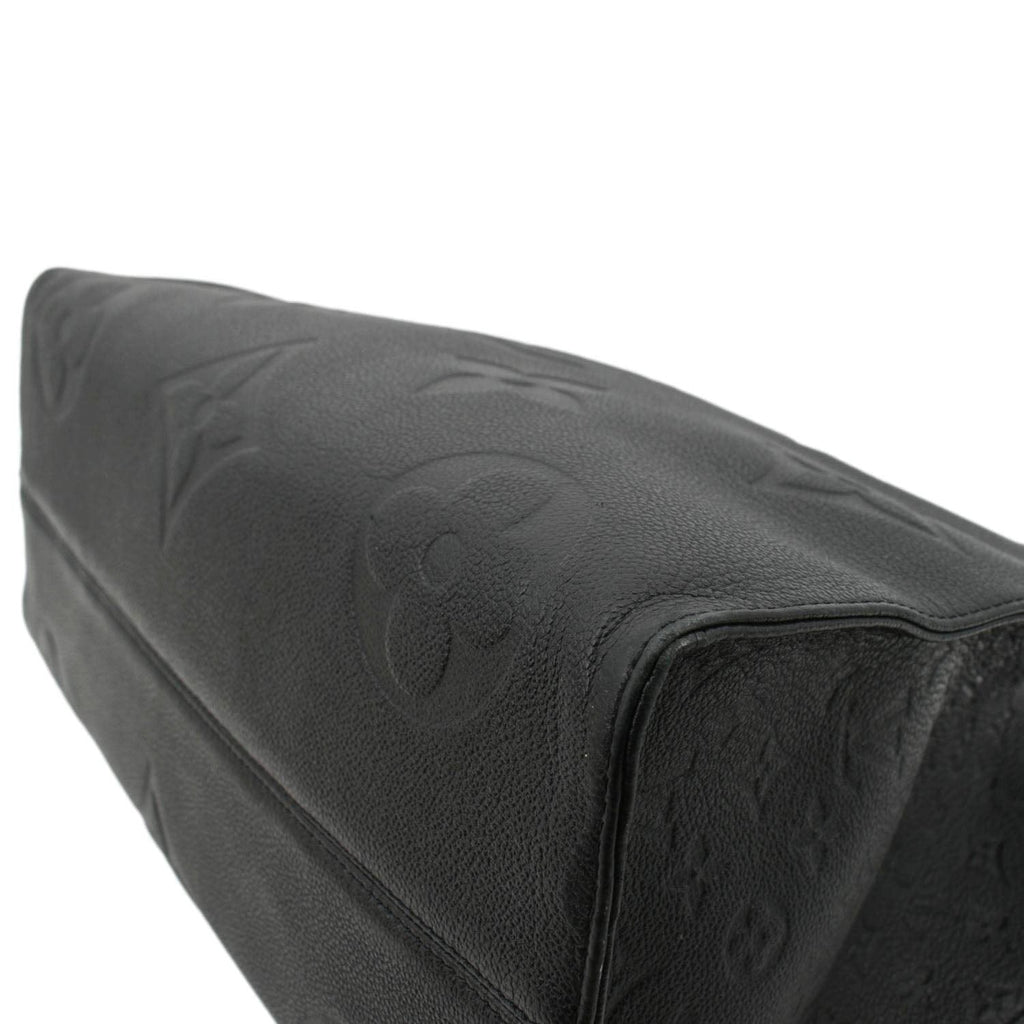LOUIS VUITTON Onthego GM Monogram Empreinte Leather Tote Shoulder Bag Black