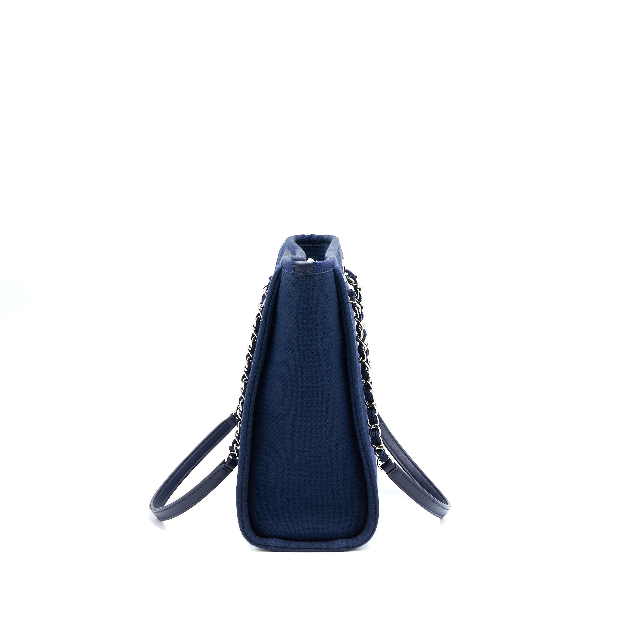 Chanel PM Deauville Tote Bag Canvas Navy  (Microchip)