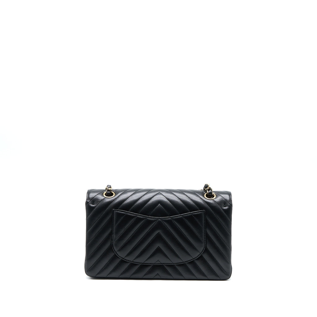 Chanel Medium Chevron Classic Double Flap Lambskin Black L