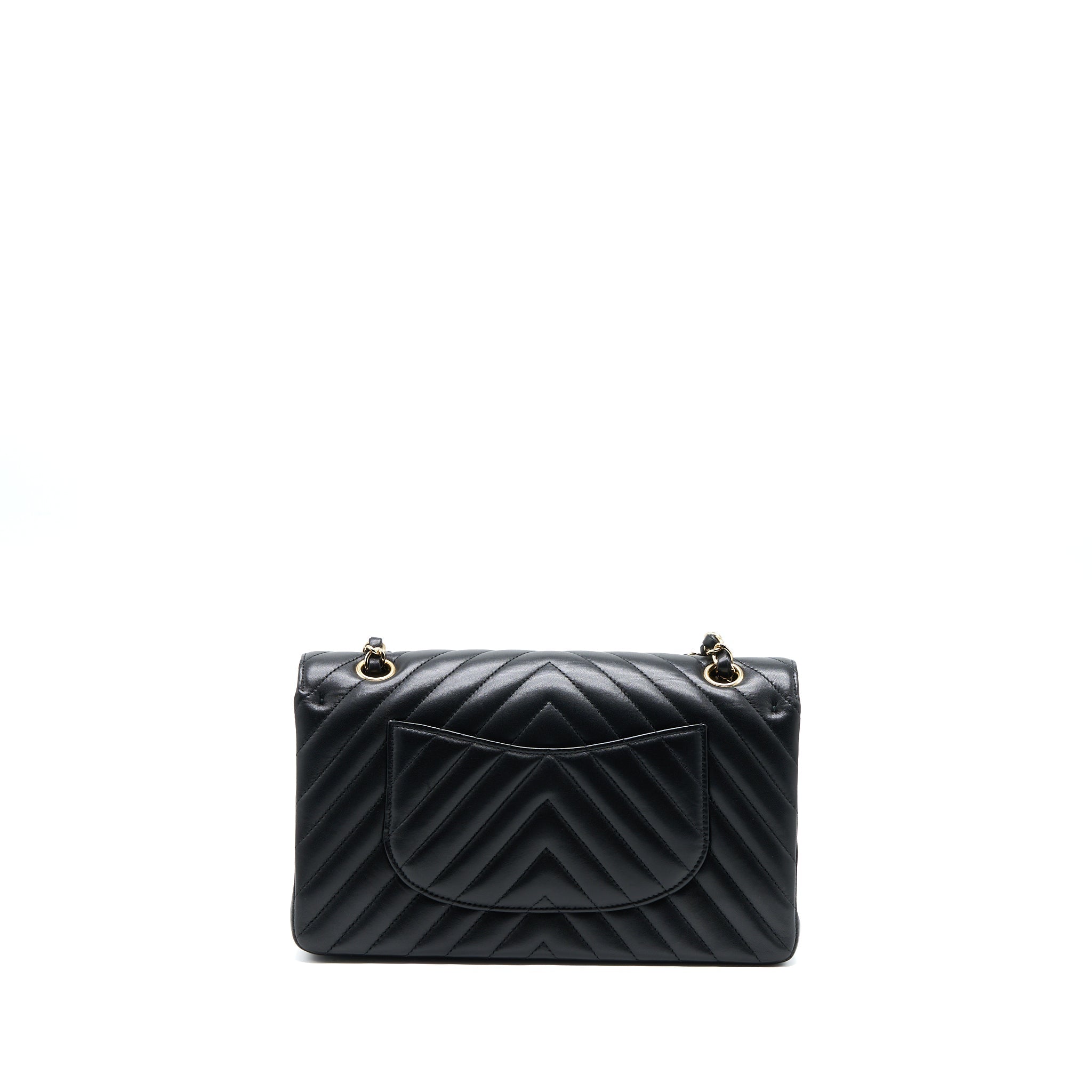 Chanel Medium Chevron Classic Double Flap Lambskin Black L