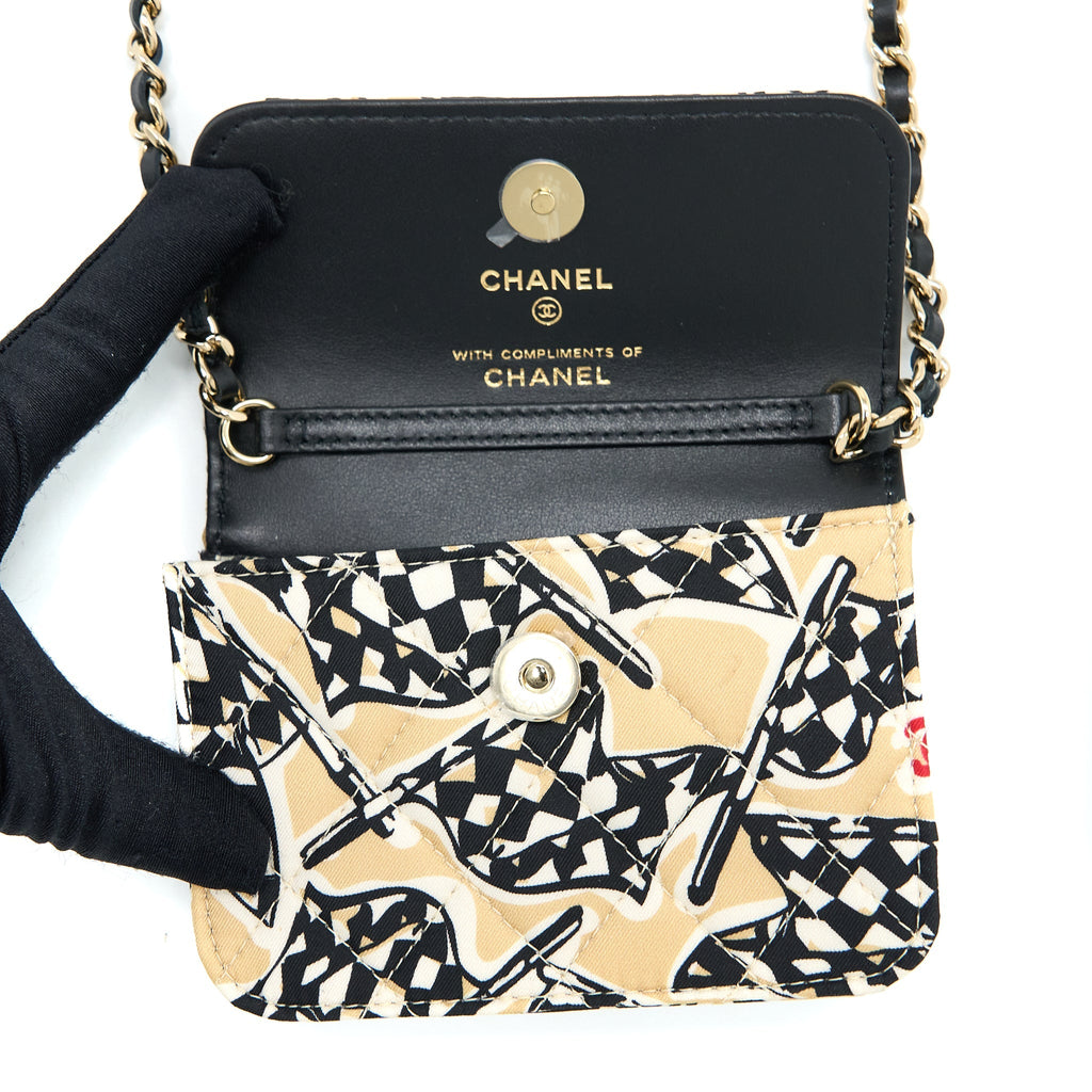 Chanel Mini Flap Bag Fabric Multicolour L (Microchip)