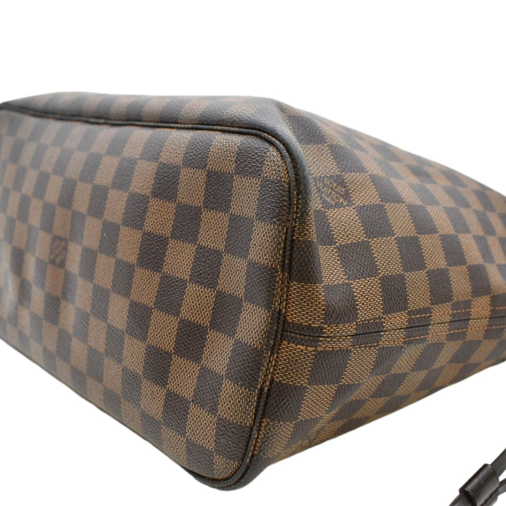 LOUIS VUITTON Neverfull MM Damier Ebene Tote Bag Brown