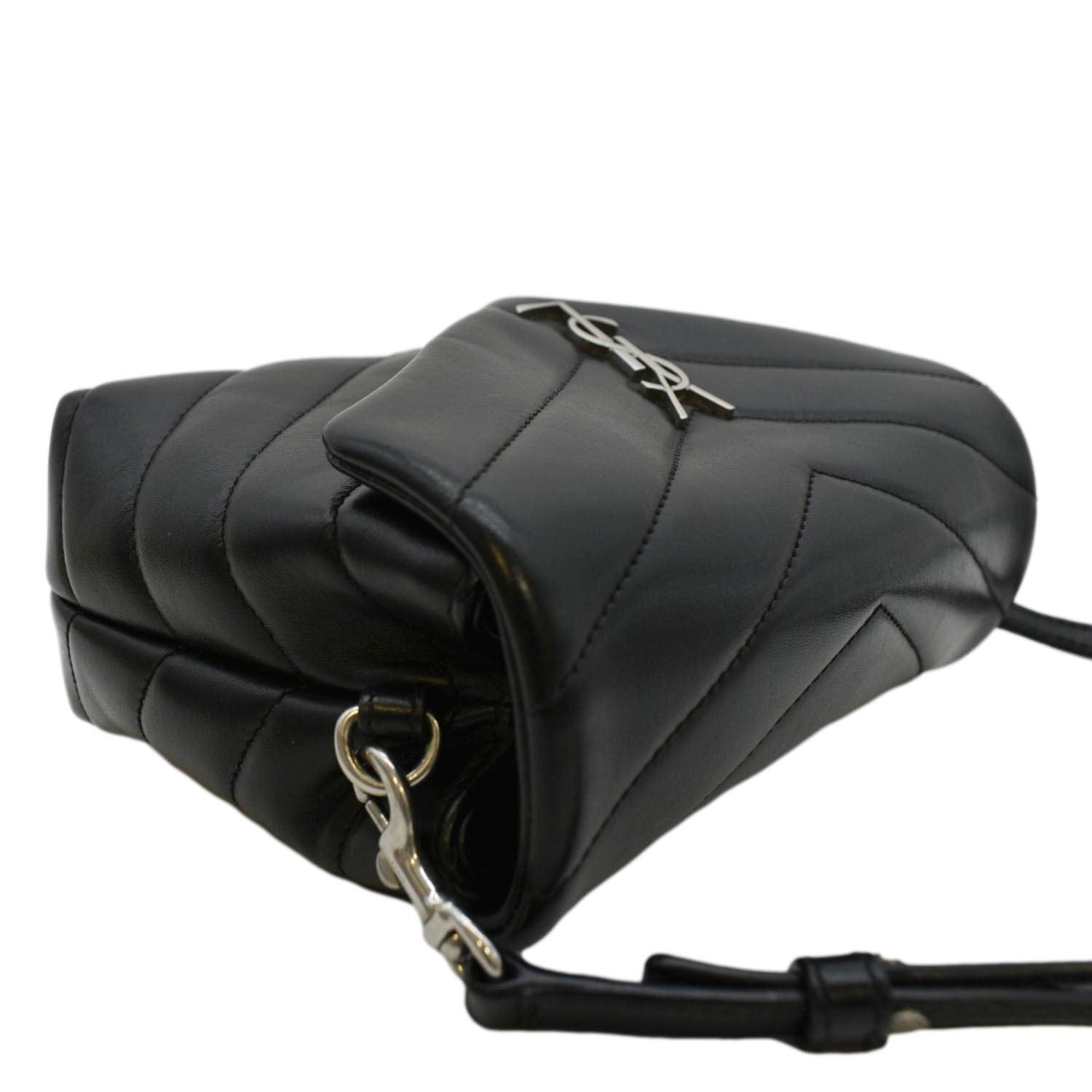 YVES SAINT LAURENT Loulou Toy Matelasse Leather Shoulder Bag Black