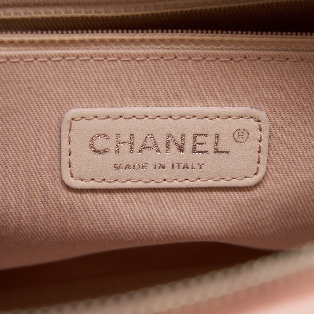 Chanel Deauville Bowling Bag Canvas/Leather Light Pink