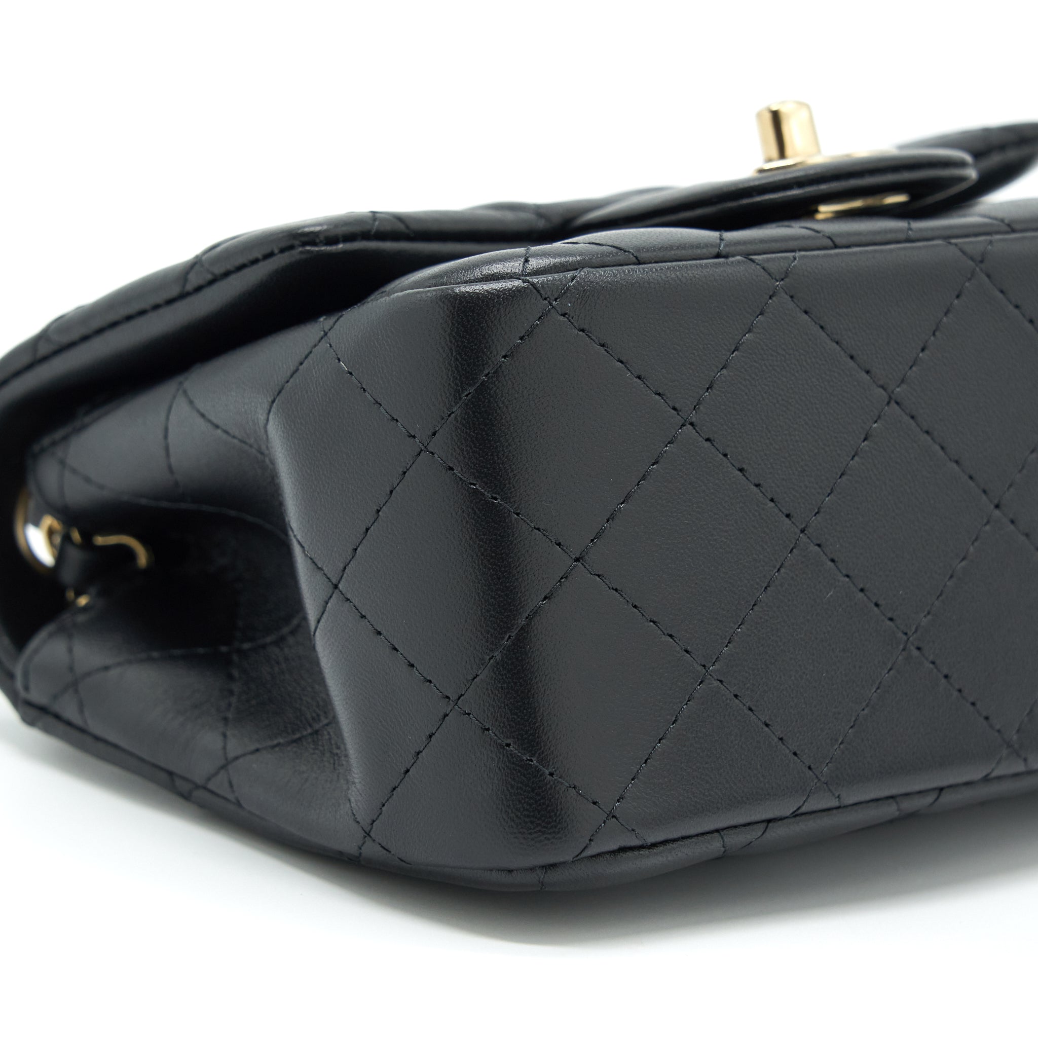 Chanel Mini Square Flap Bag Lambskin Black L