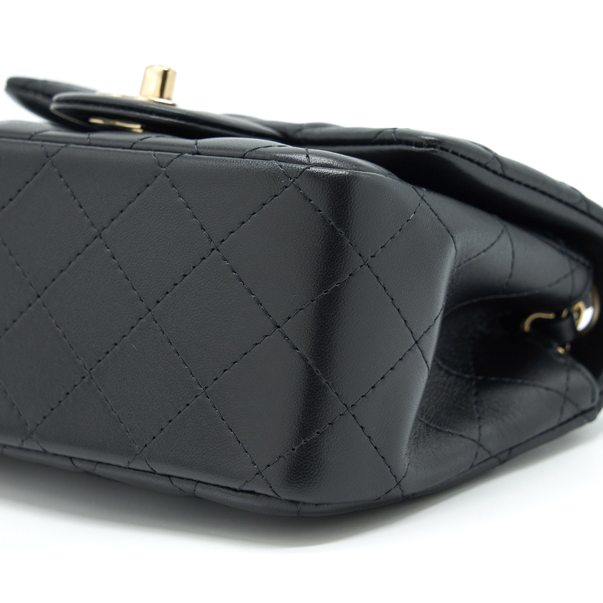 Chanel Mini Square Flap Bag Lambskin Black L