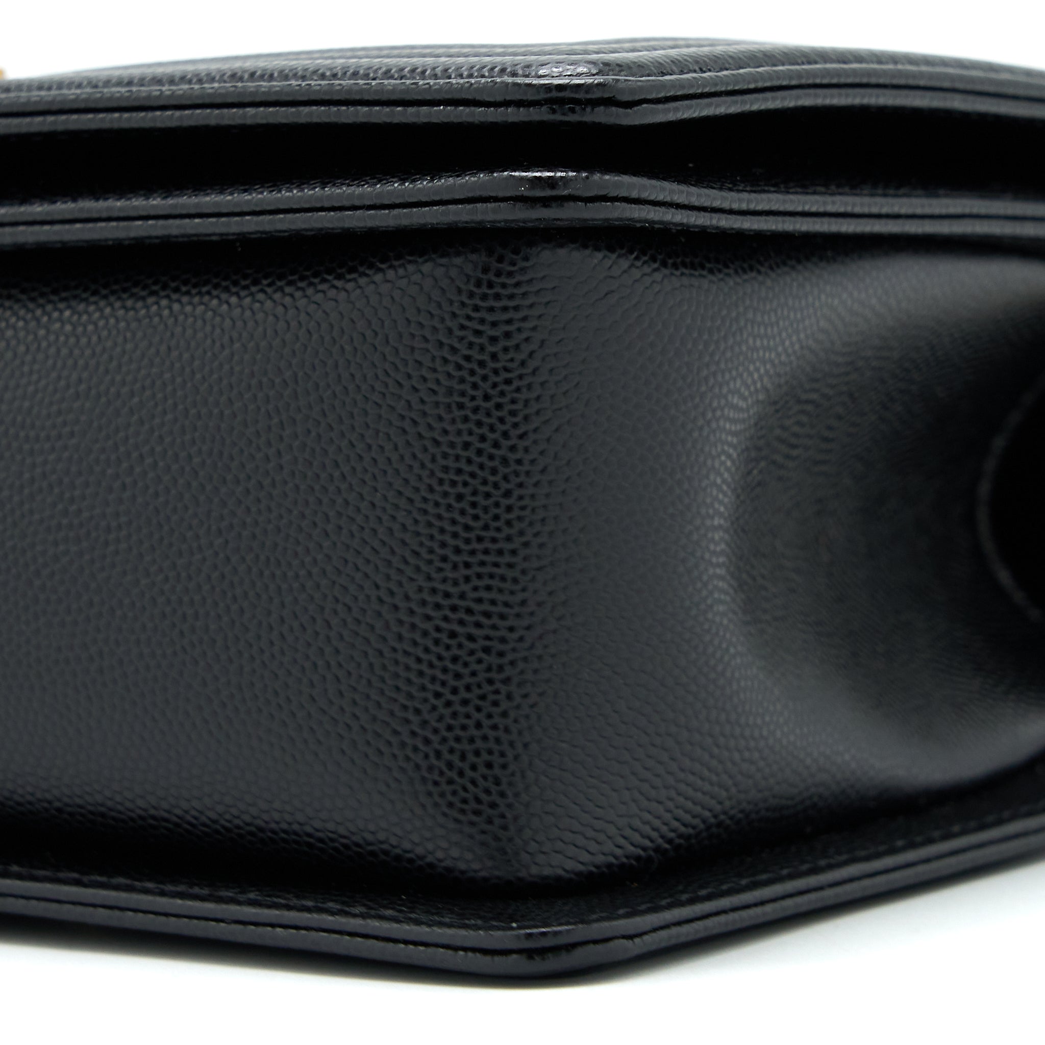 Chanel Medium Boy Bag Caviar Black Brushed  (Microchip)