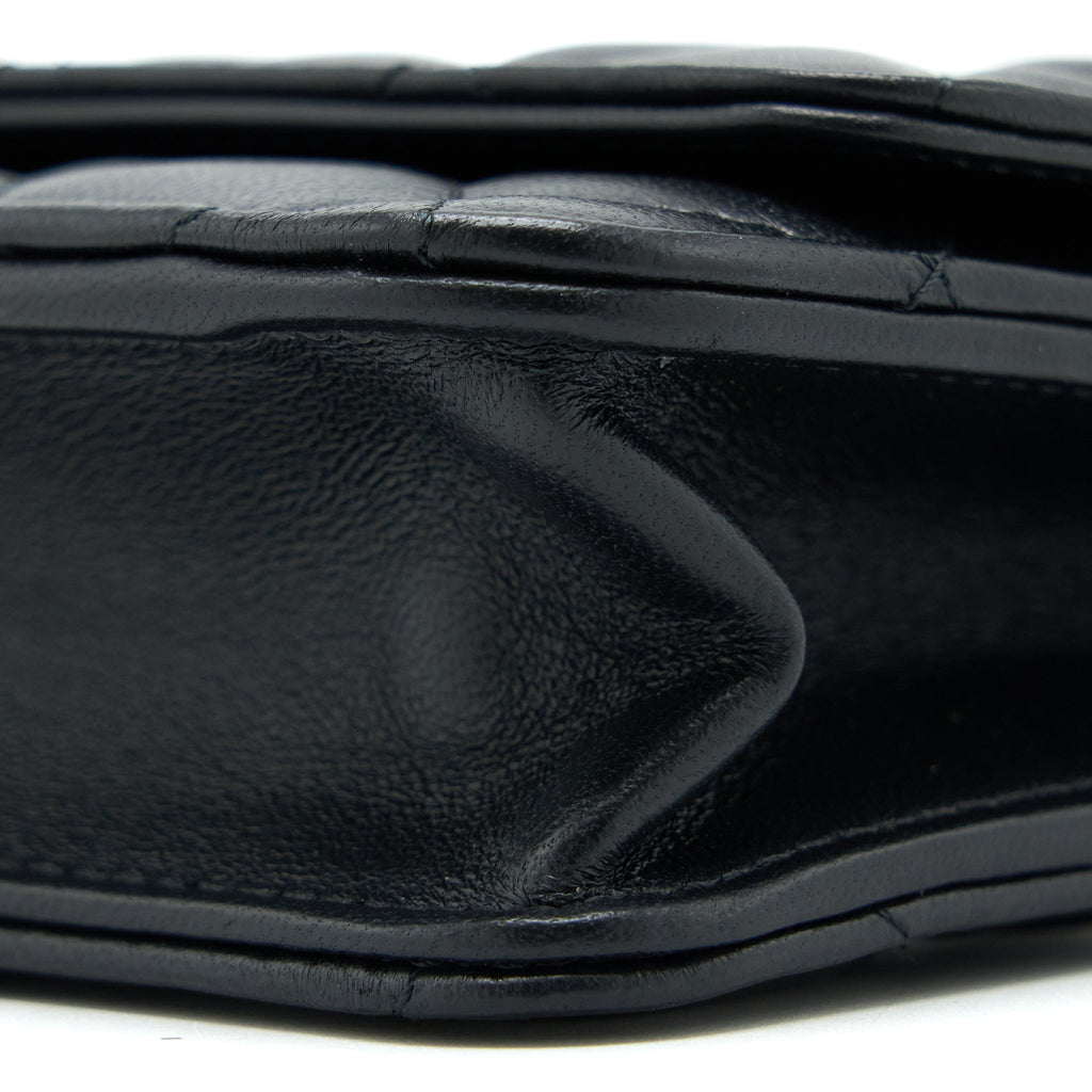 Chanel Pearl Crush Wallet on Chain Lambskin Black Brushed  (Microchip)