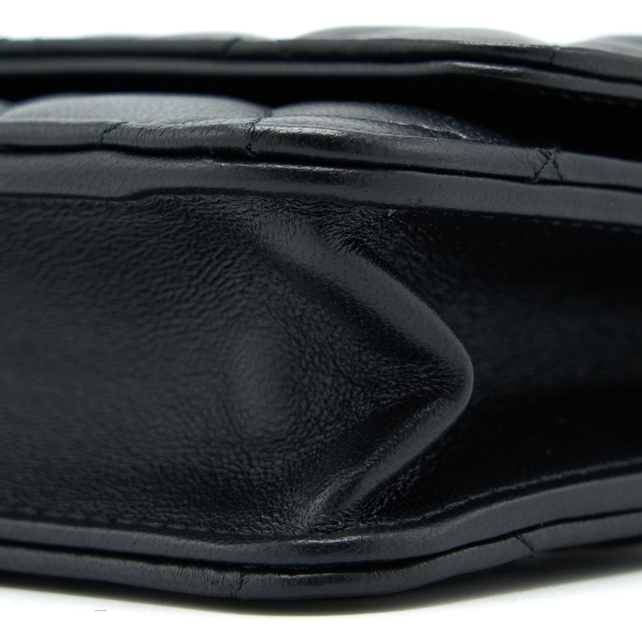 Chanel Pearl Crush Wallet on Chain Lambskin Black Brushed  (Microchip)