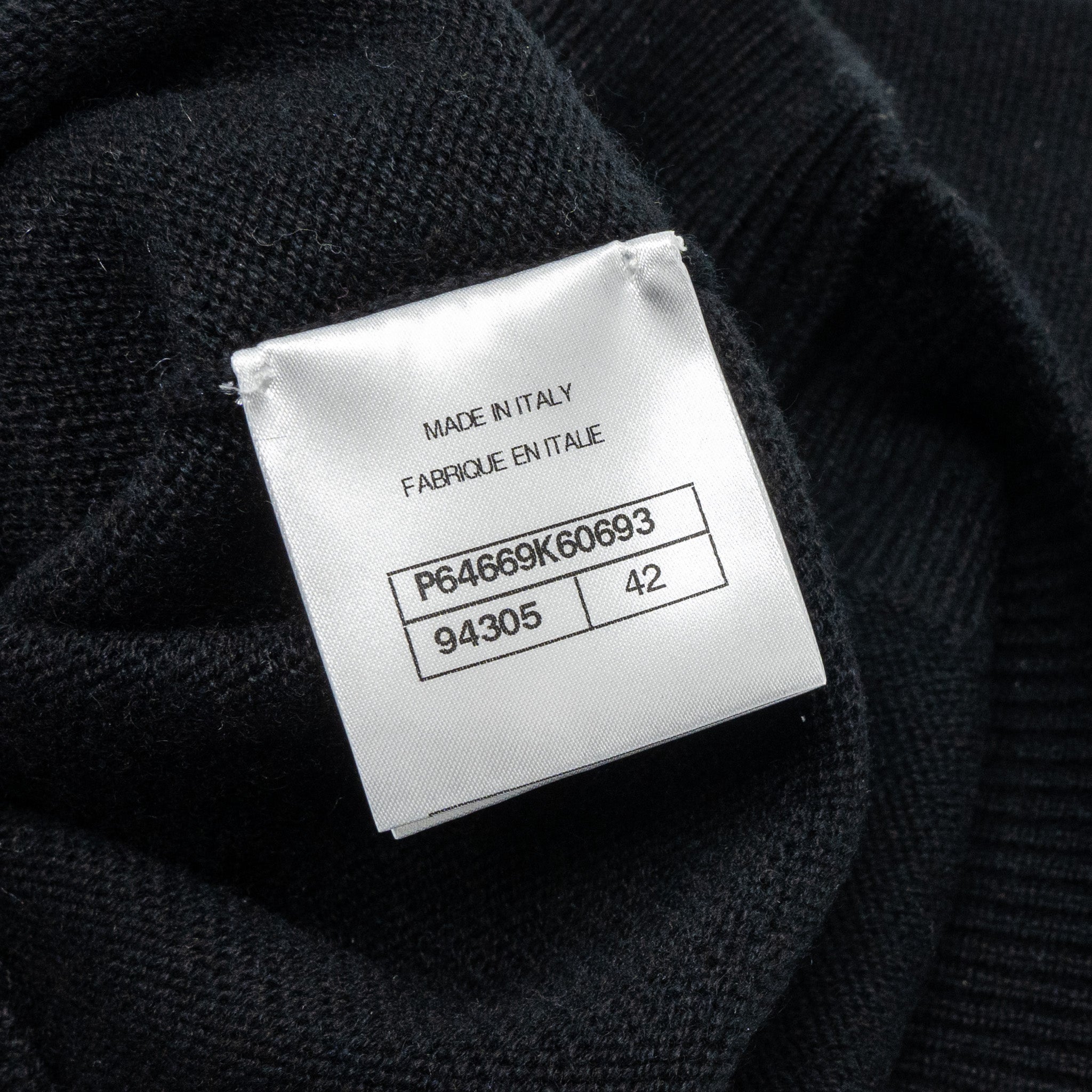 Chanel size 42 20A Pullover sweater / cashmere BLACK