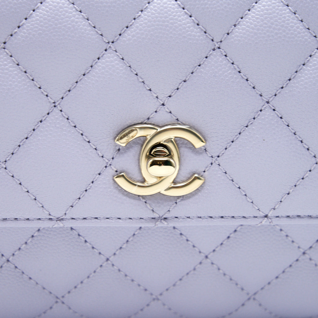 Chanel 21K Coco Handle Caviar lilac/ light Purple L