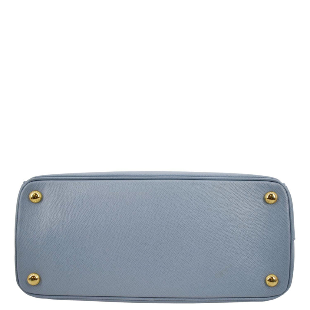 PRADA Galleria Double-Zip small Saffiano Leather Tote Bag Light Blue