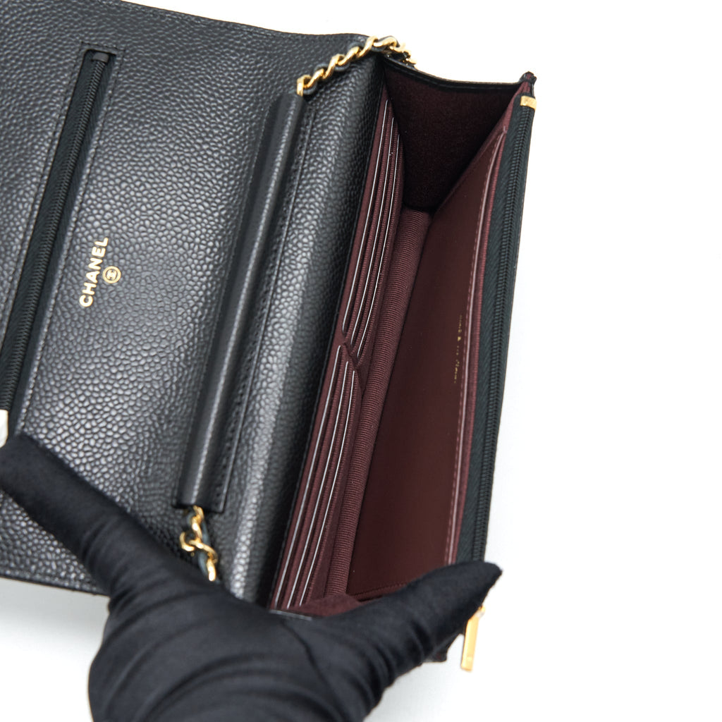 Chanel Classic Wallet On Chain Caviar Black