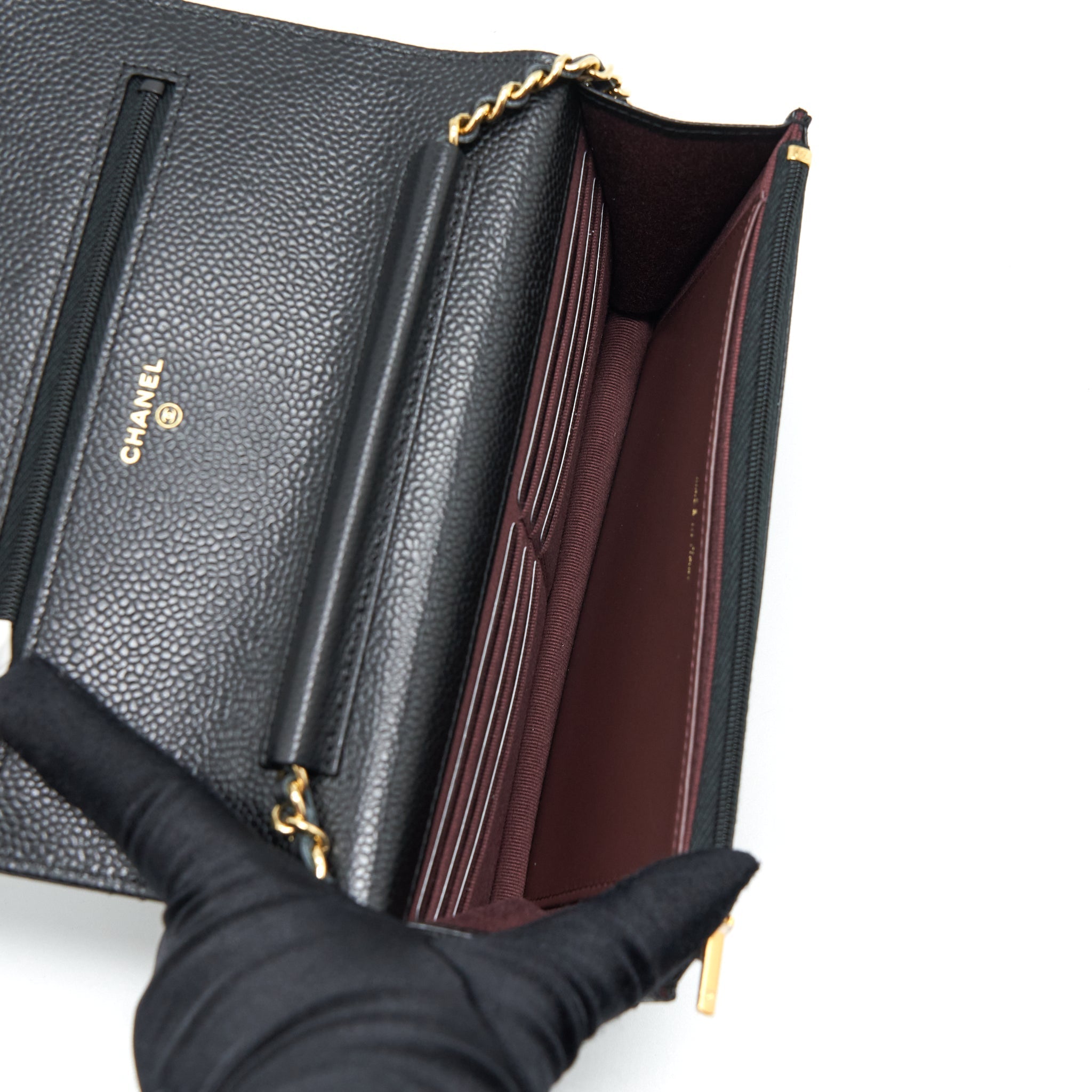 Chanel Classic Wallet On Chain Caviar Black