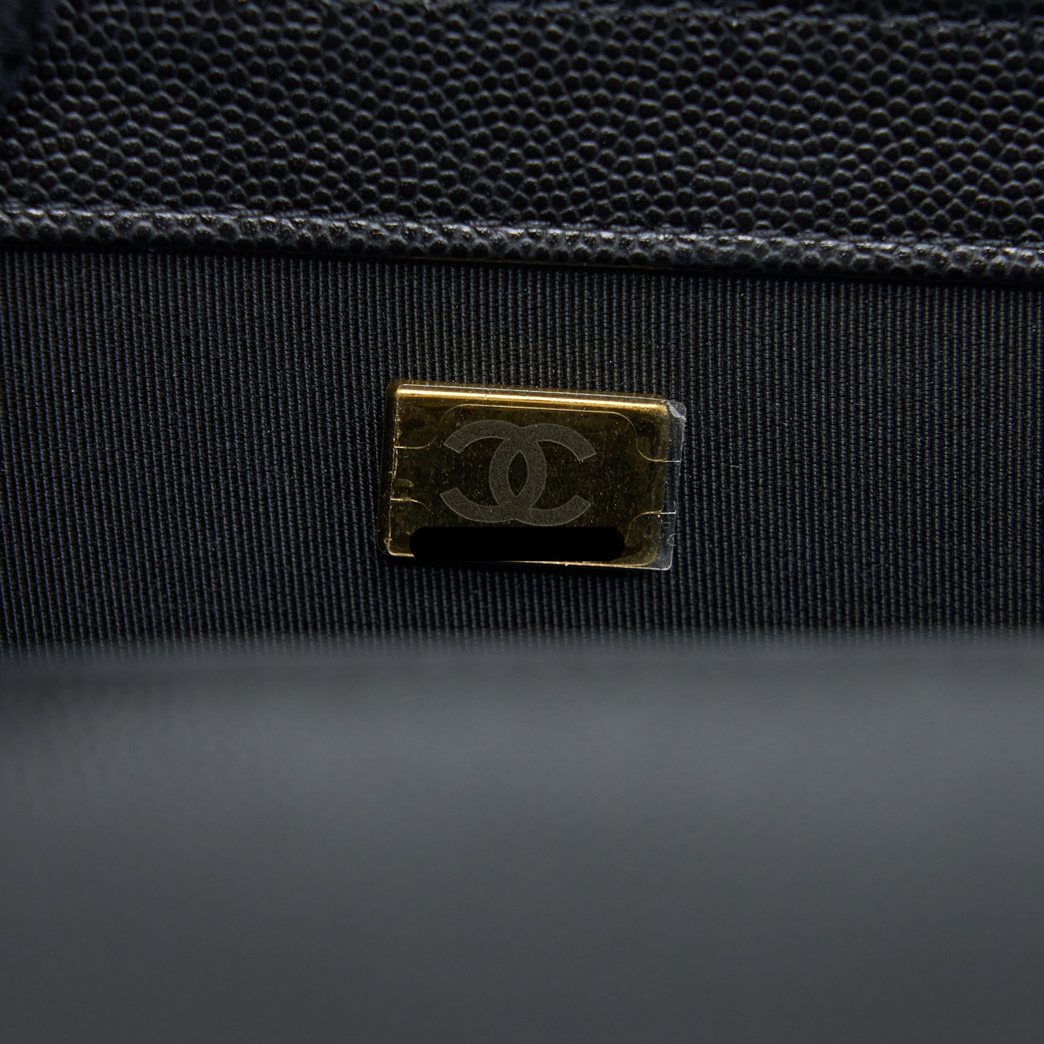 Chanel Medium Boy Bag Caviar Black Brushed  (Microchip)