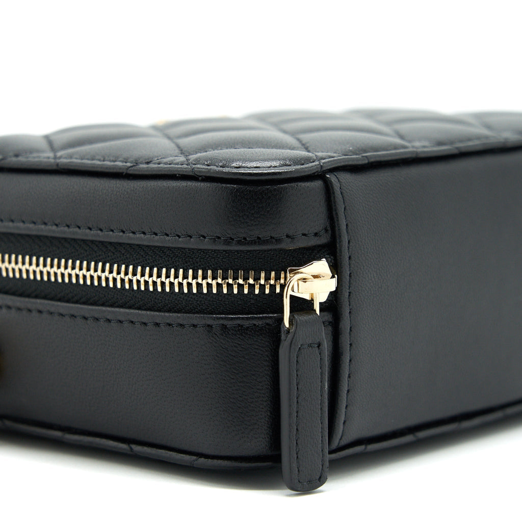 Chanel Pearl Crush Mini Camera Case With Chain Lambskin Black